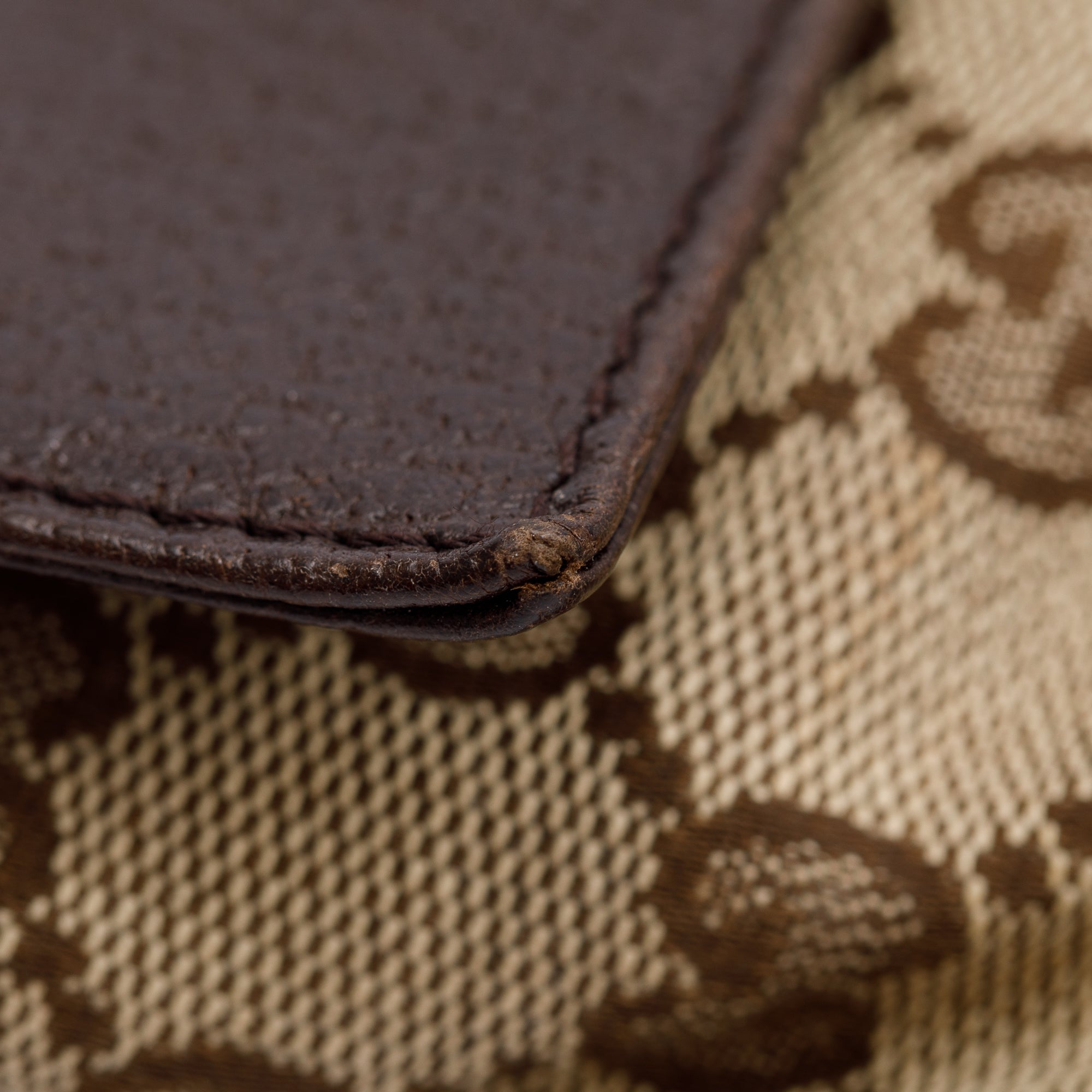 Gucci Vintage GG Canvas Double Pocket Belt Bag