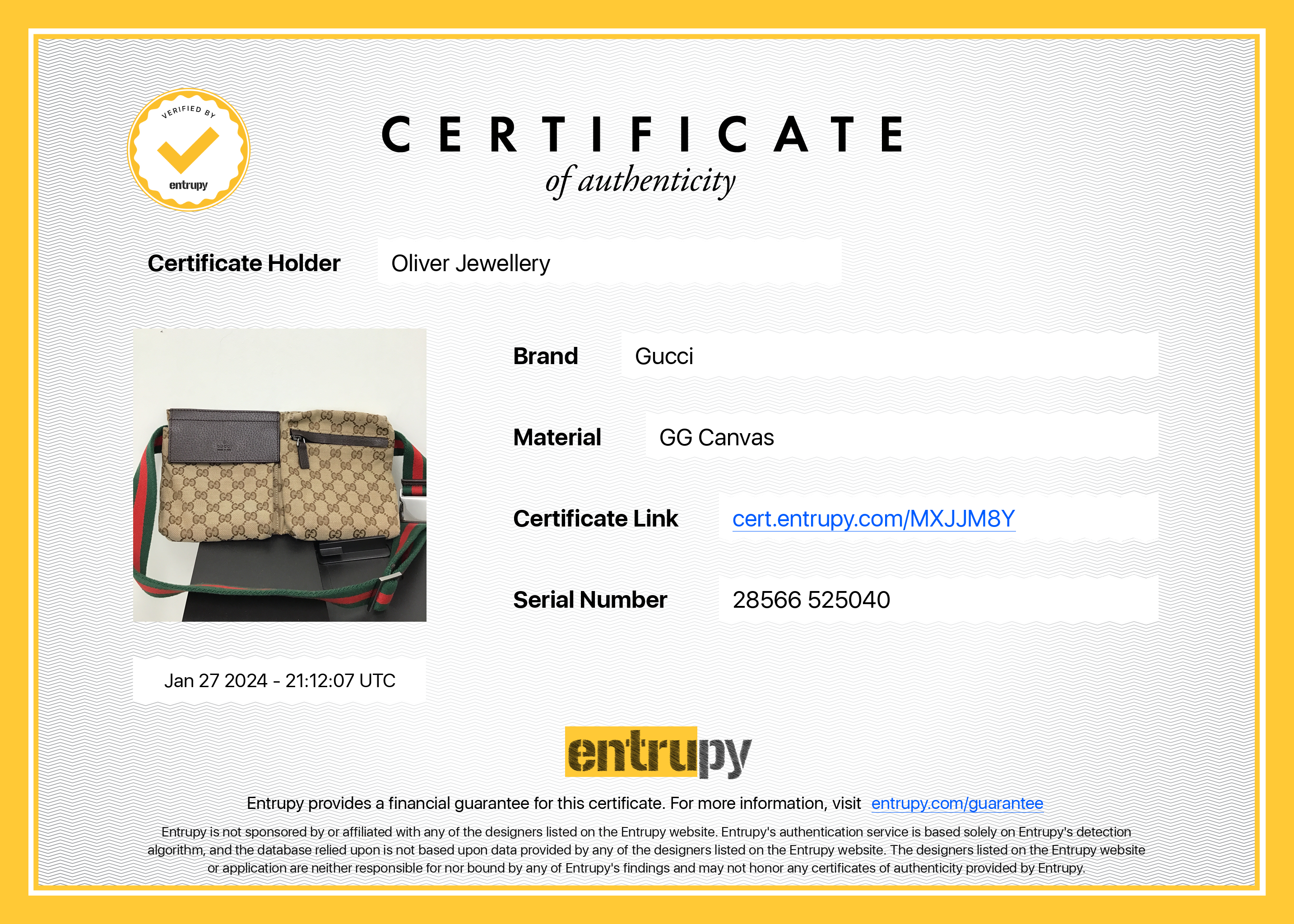 Gucci Vintage GG Canvas Double Pocket Belt Bag