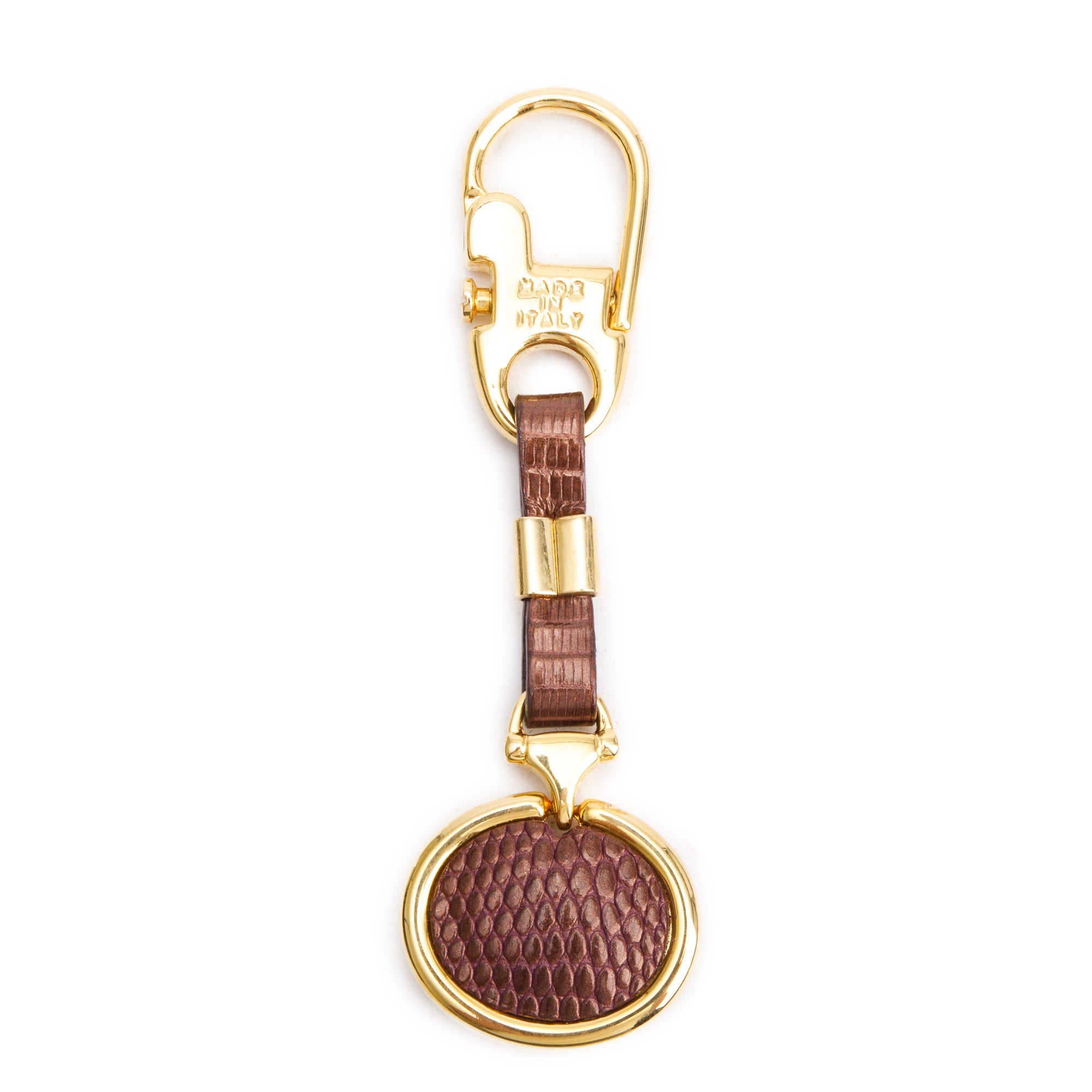 Gucci Vintage Gold Plated Lizard Key Chain w/ Box