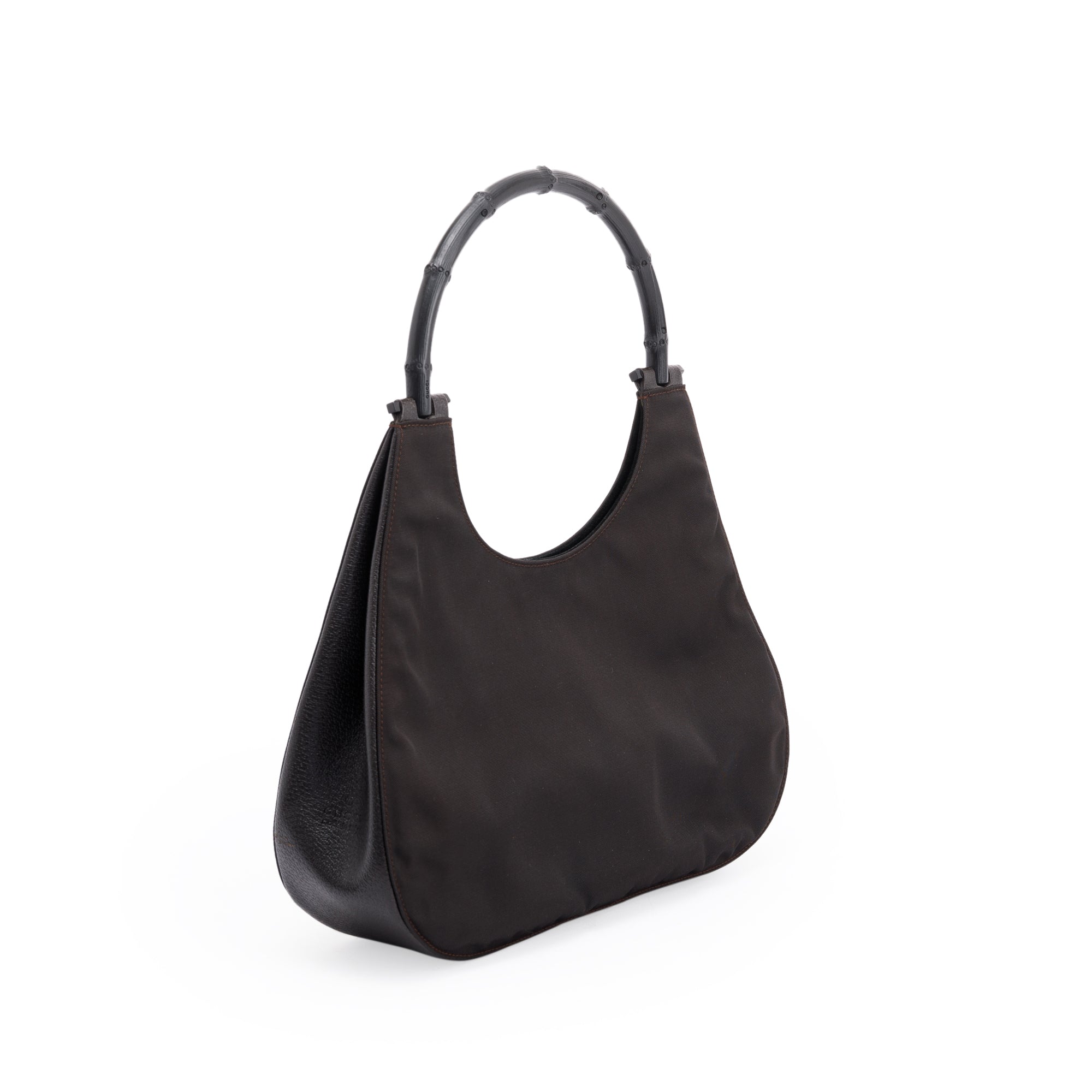 Gucci Vintage Nylon Bamboo Hobo Bag