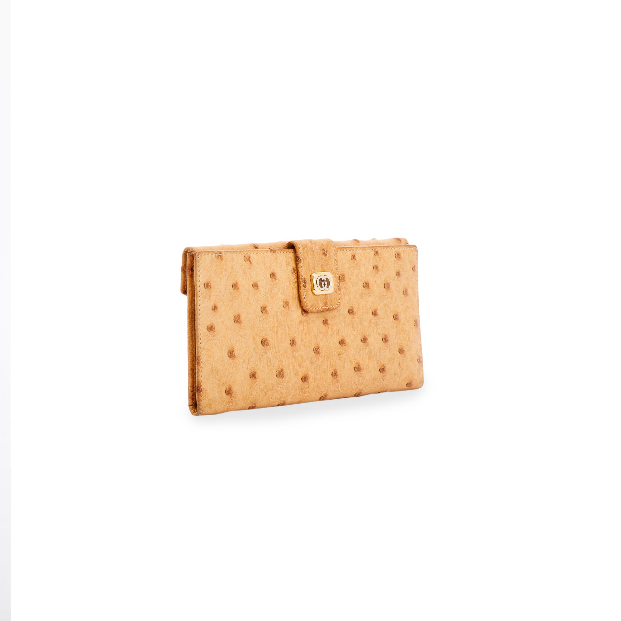 Gucci Vintage Ostrich French Purse Wallet