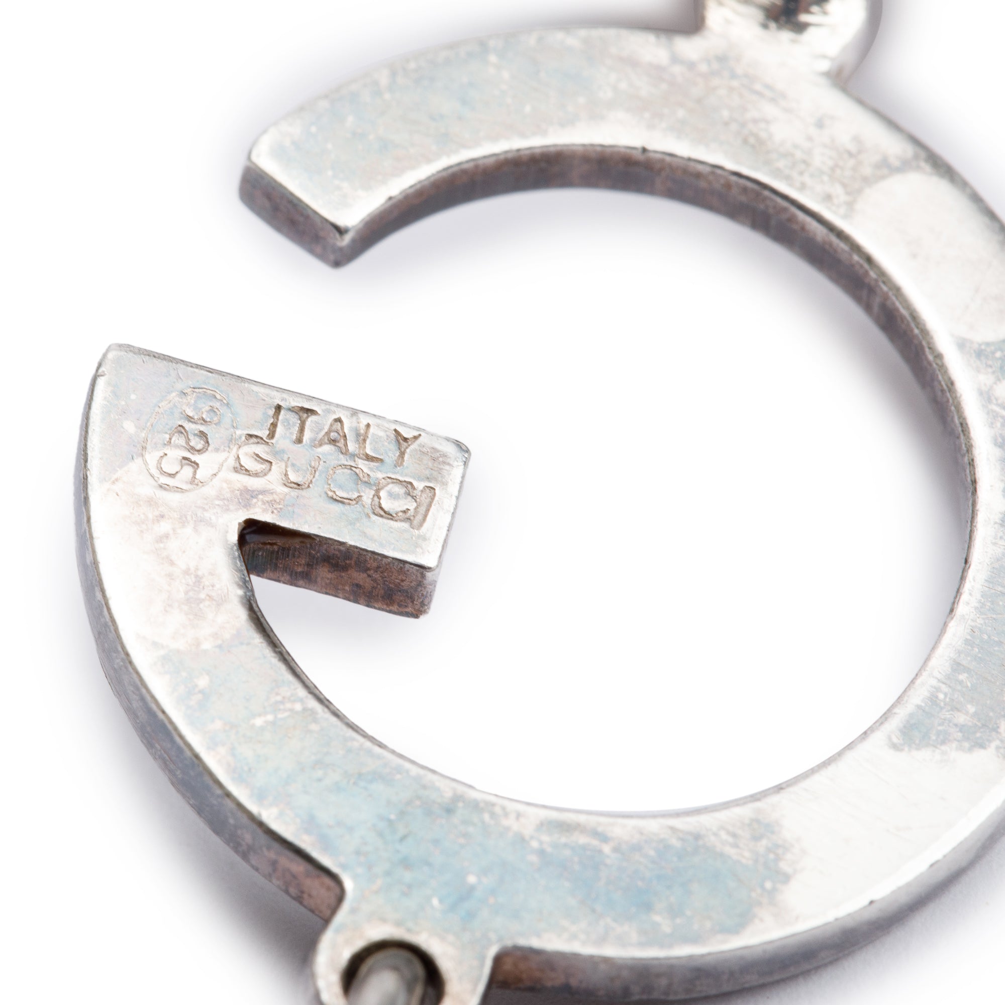 Gucci Vintage Sterling Silver Enamel G Link Bracelet