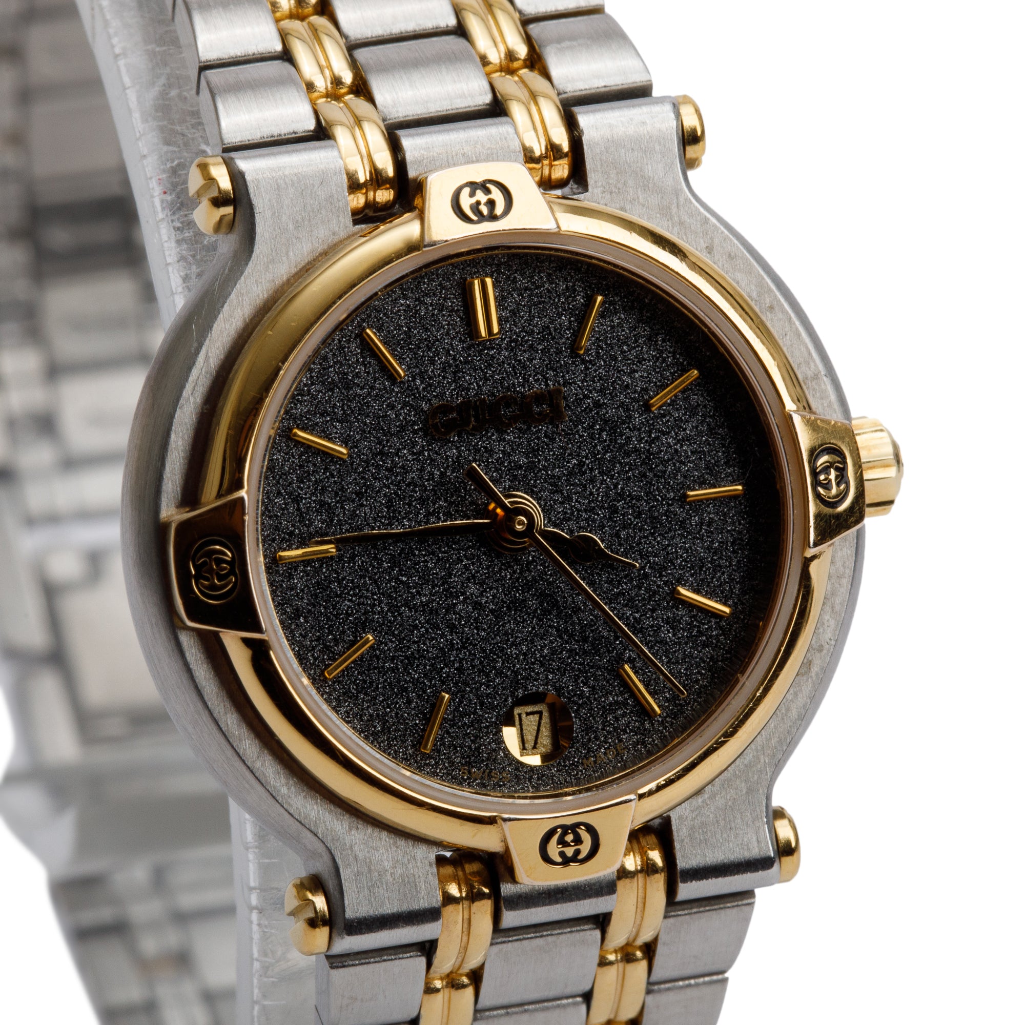 Gucci Vintage Two-Tone Stainless Steel 9000L Series 25 MM Quartz Watch w/ Box & Papers