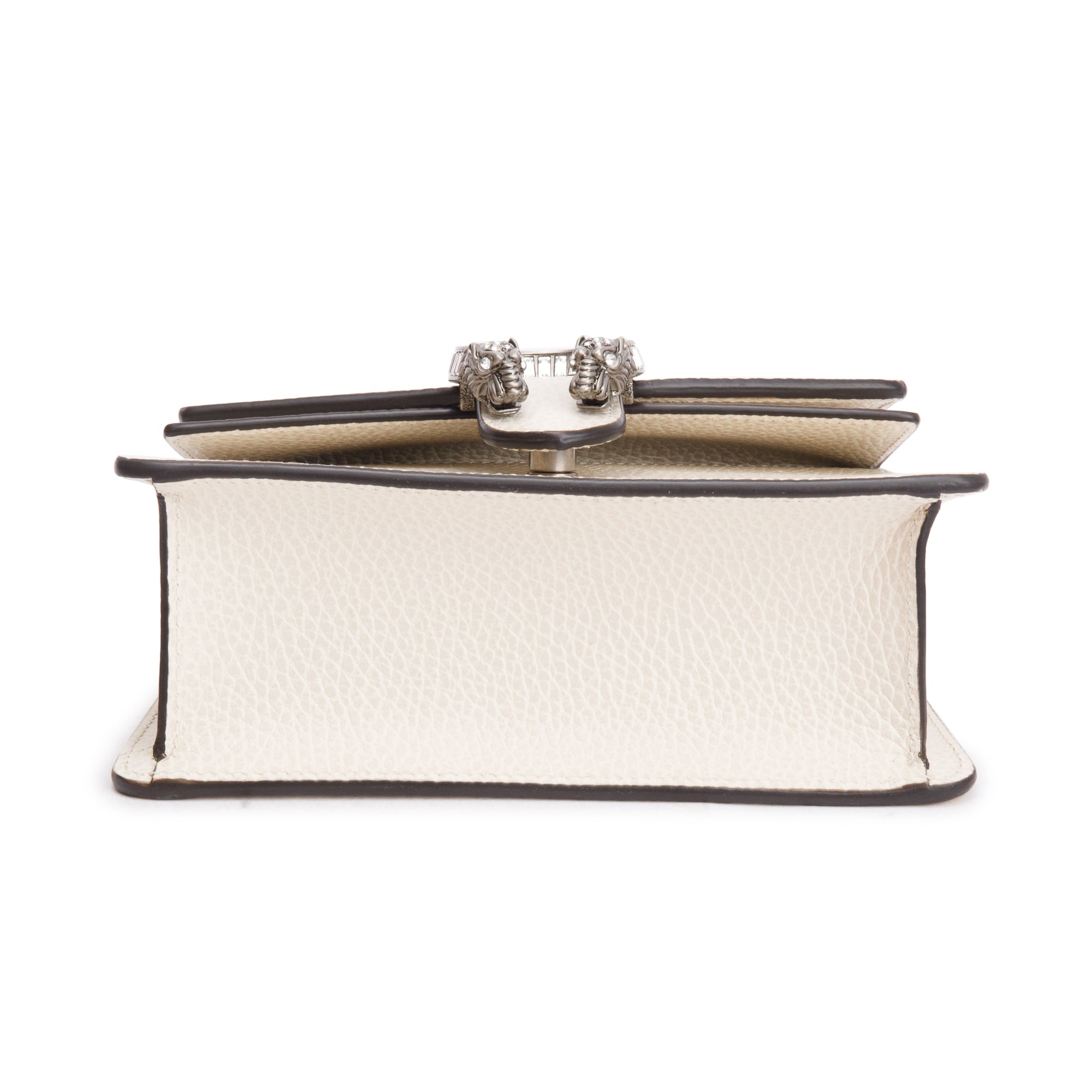 Gucci White Calfskin Leather Dionysus Mini Top Handle Bag w/ Box