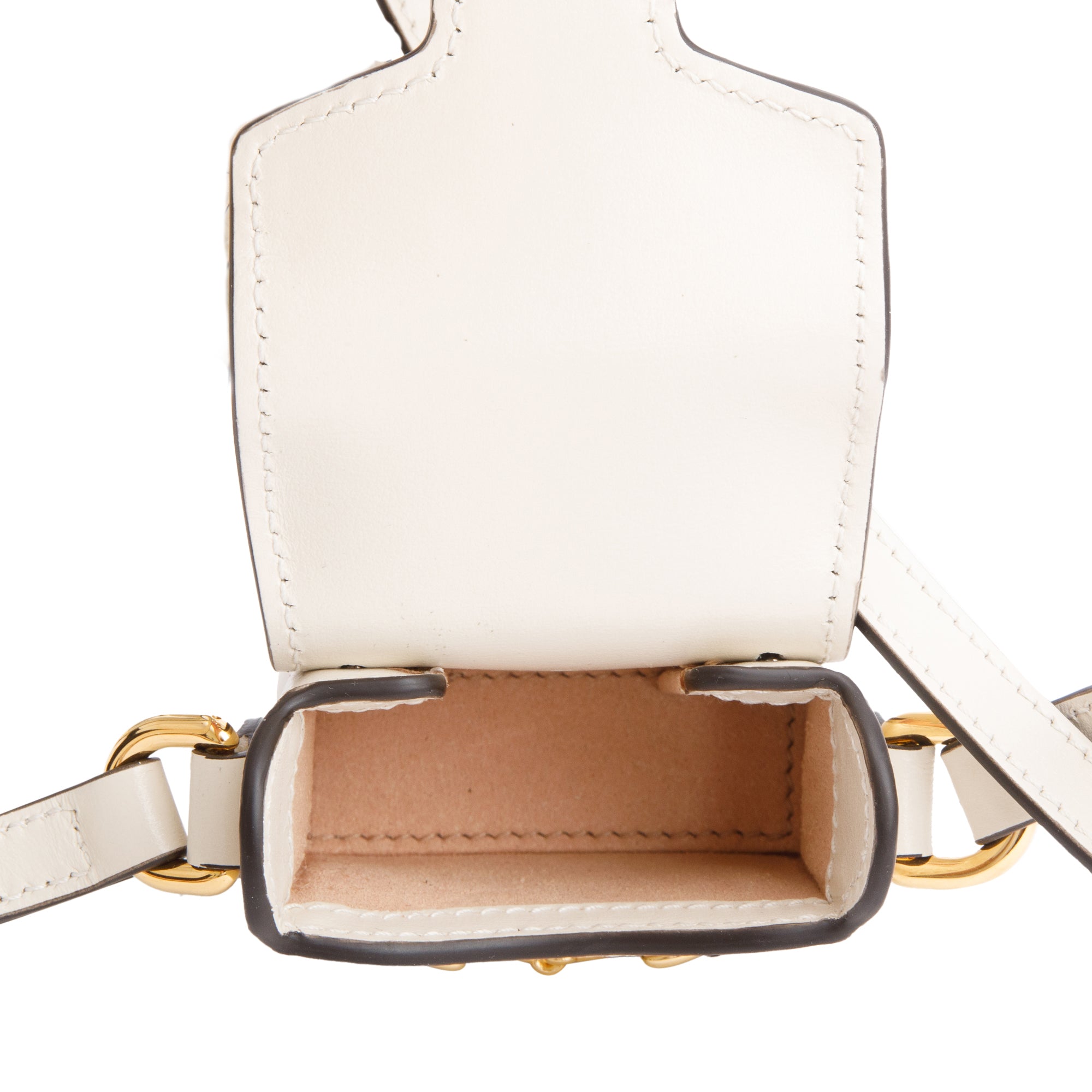 Gucci White Calfskin Leather Horsebit 1955 Airpod Case Crossbody Bag