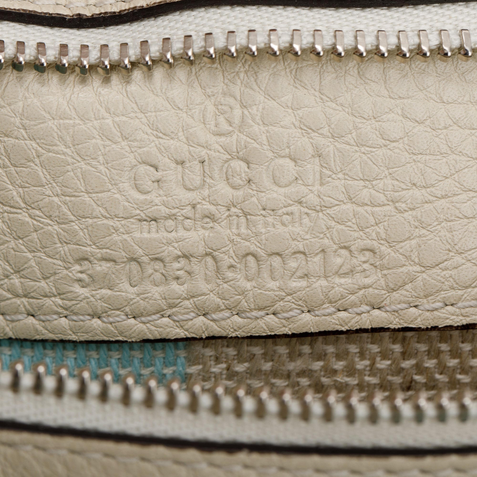 Gucci White Calfskin Leather Large Bamboo Daily Top Handle Bag w/ Strap