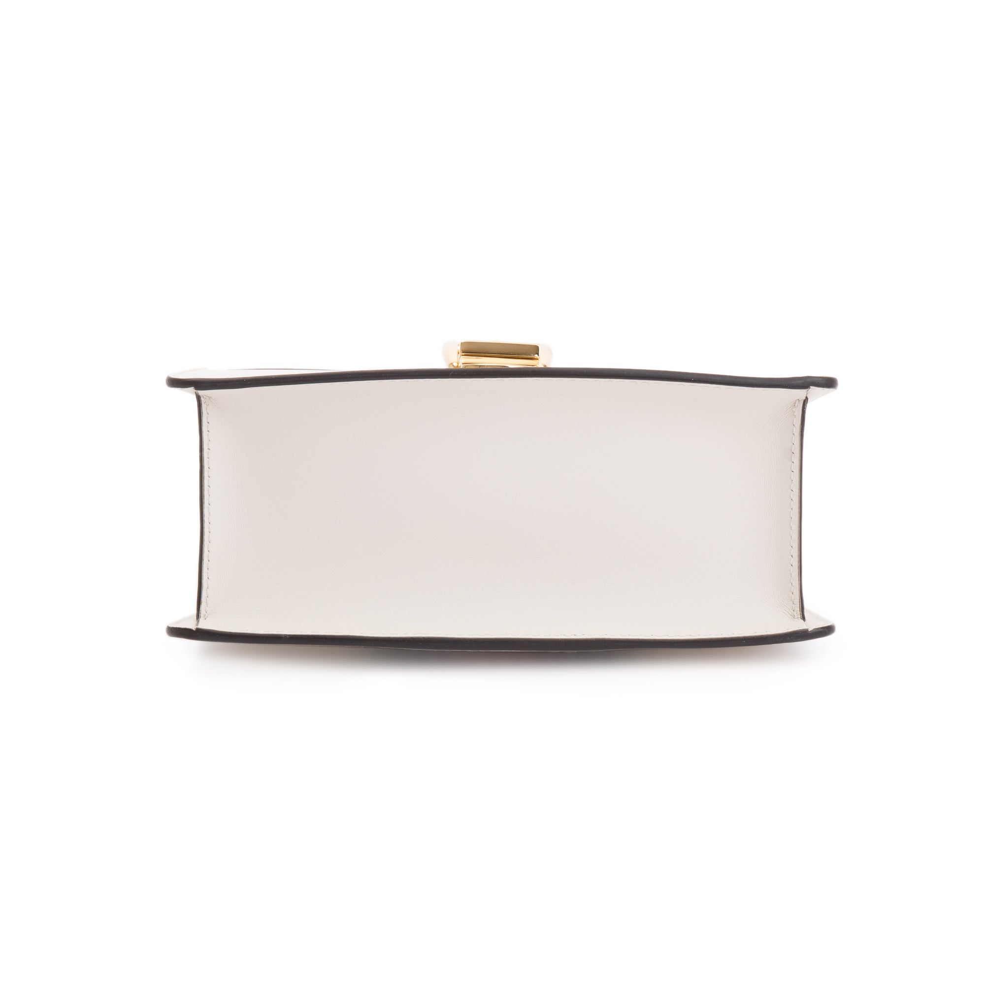 Gucci White Calfskin Leather Mini Sylvie Handle Bag w/ Straps