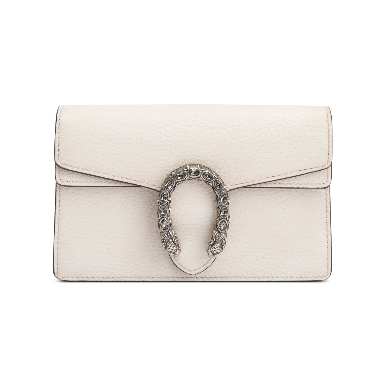 Gucci White Calfskin Leather Super Mini Dionysus Bag