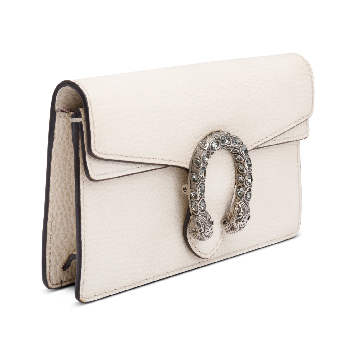 Gucci White Calfskin Leather Super Mini Dionysus Bag