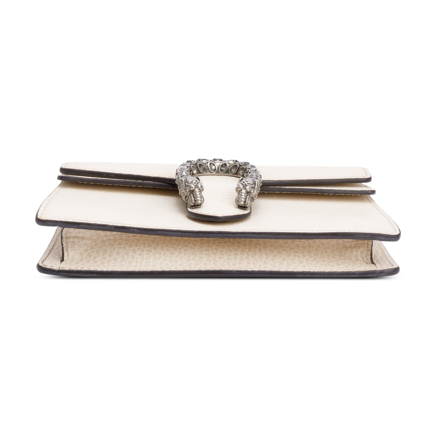 Gucci White Calfskin Leather Super Mini Dionysus Bag