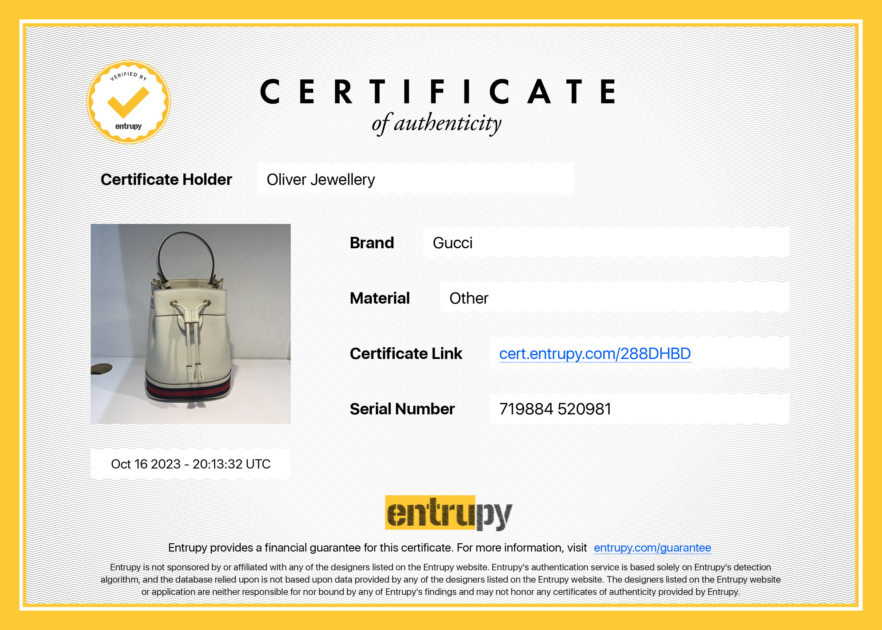 Gucci White Calfskin Leather Web Ophidia Small Bucket Bag