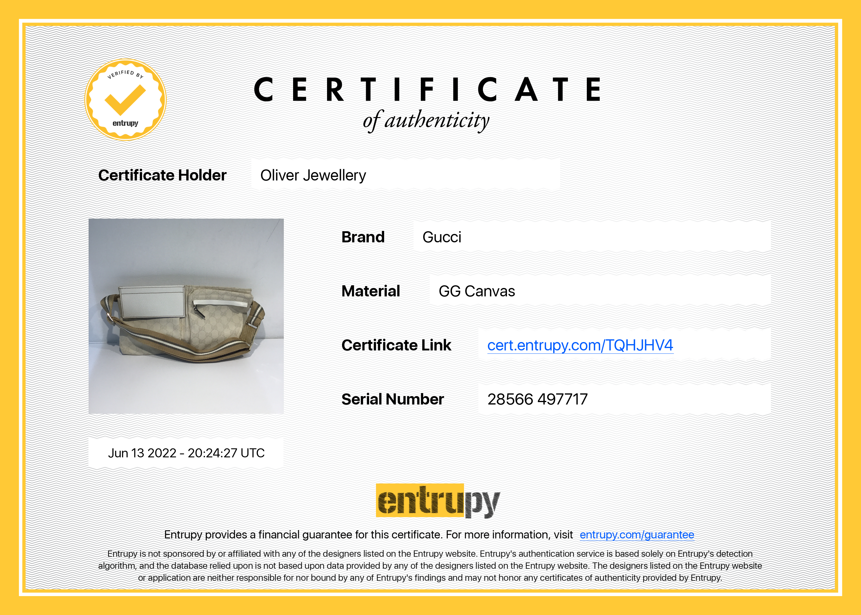 Gucci White GG Canvas Waist Bag
