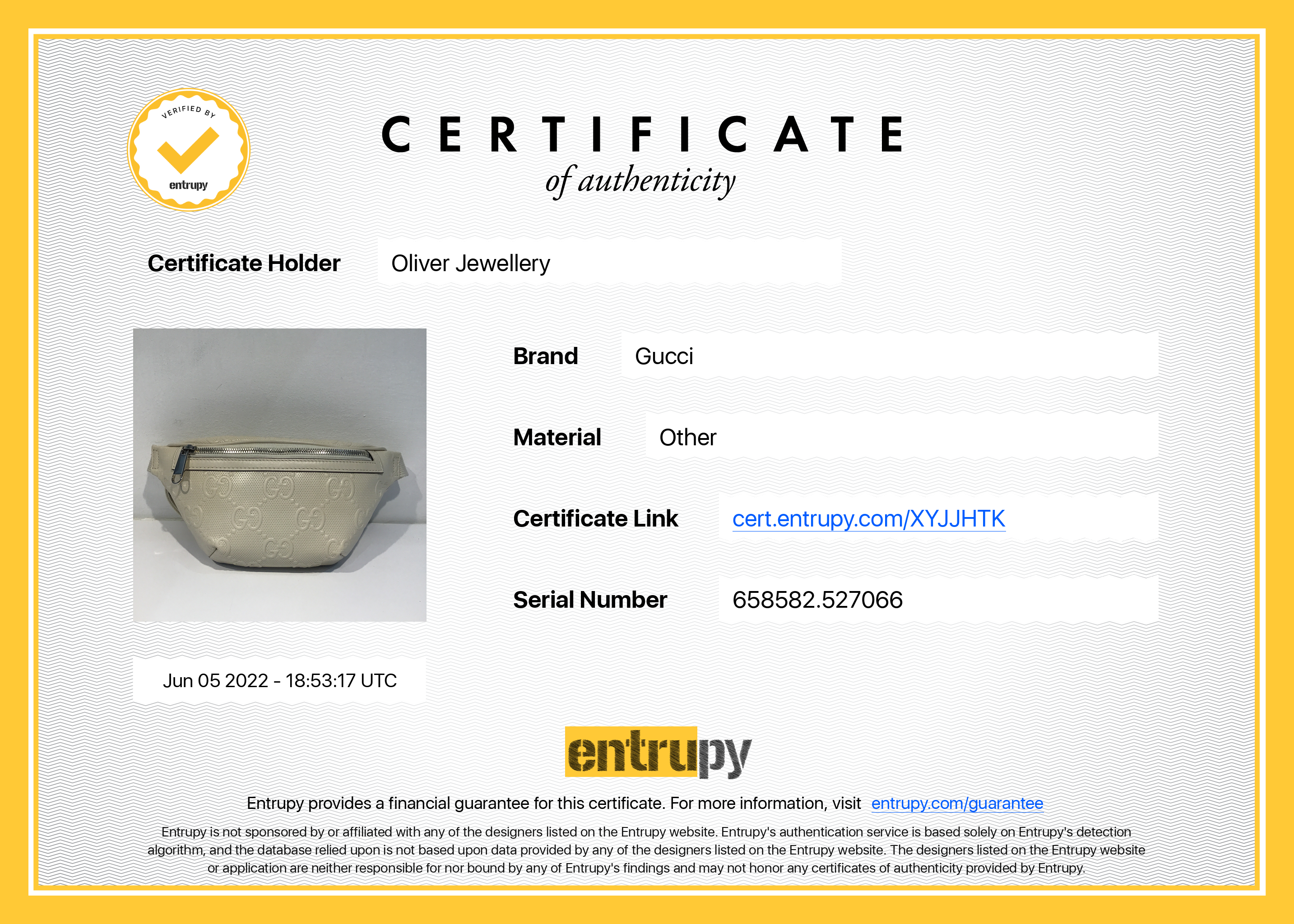 Gucci White GG Embossed Belt Bag w/ Box