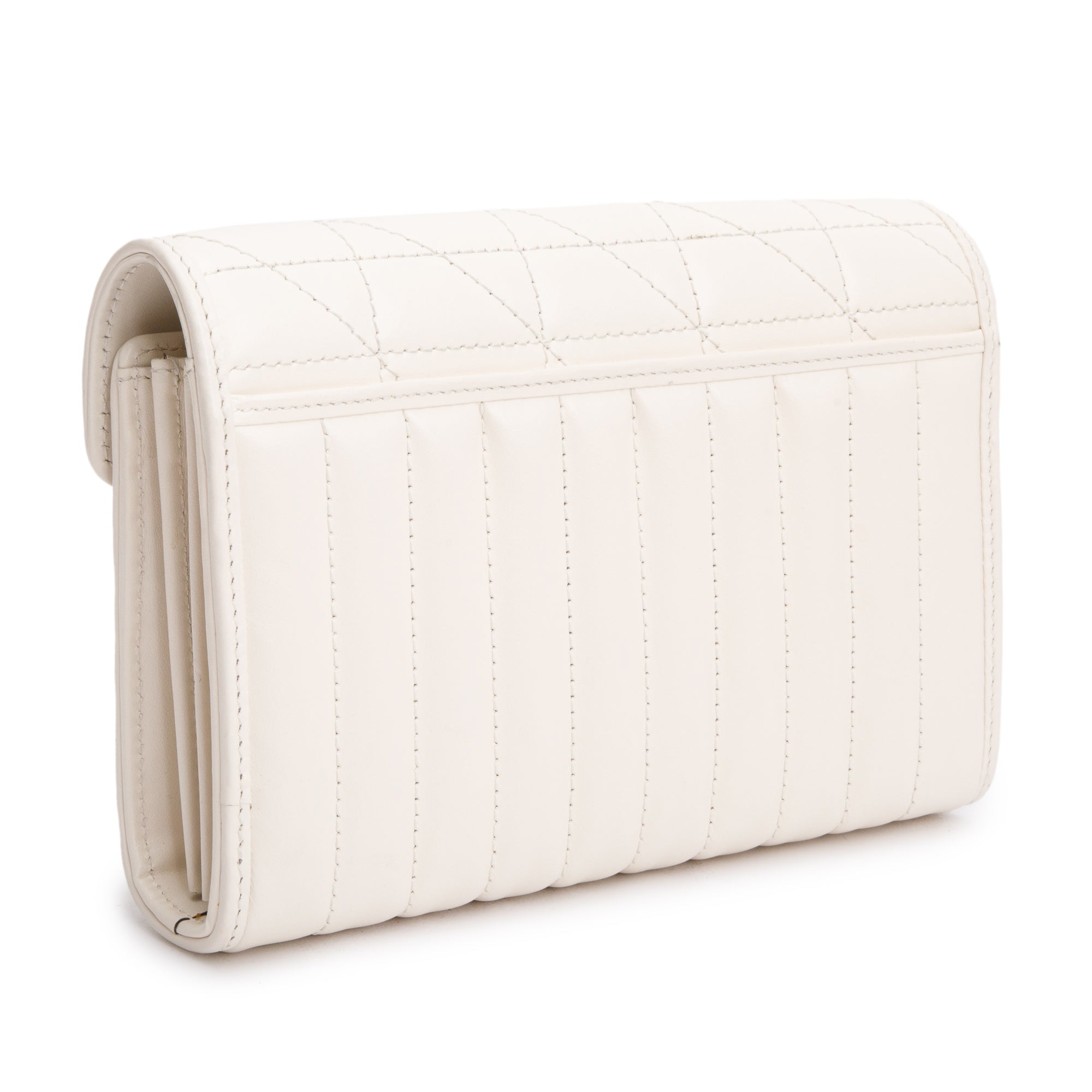 Gucci White GG Marmont Matelasse Leather Mini Chain Wallet w/ Box