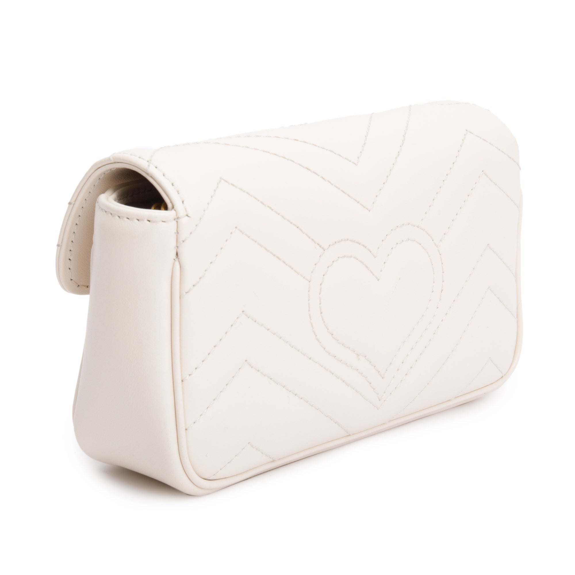 Gucci White GG Marmont Matelasse Leather Super Mini Bag