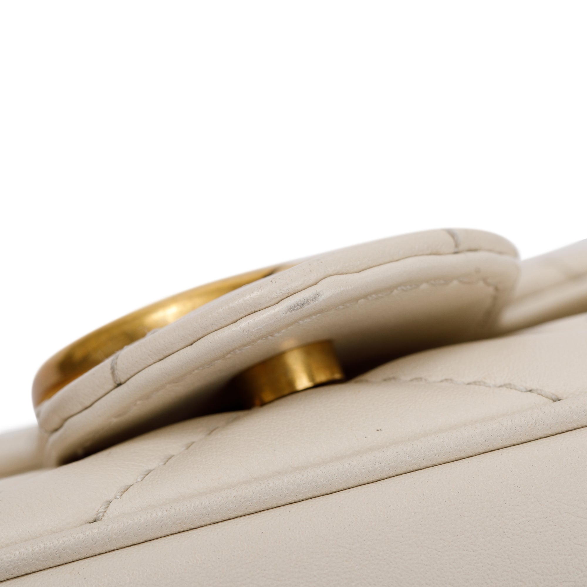 Gucci White GG Marmont Matelasse Leather Super Mini Bag w/ Box