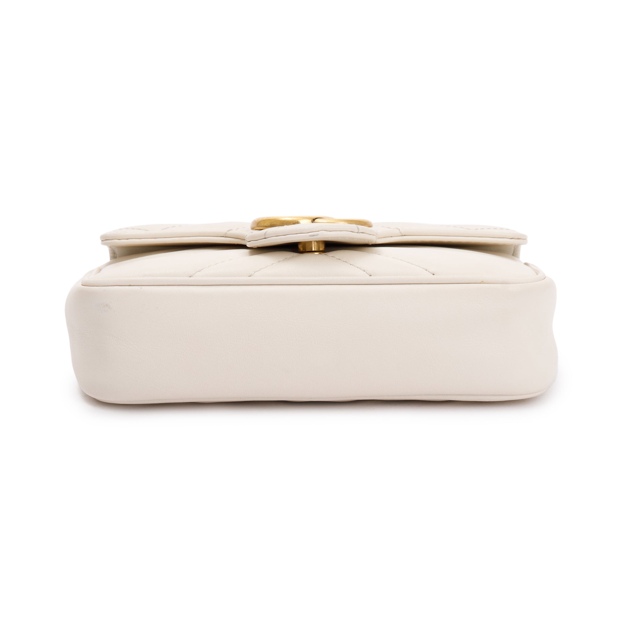 Gucci White GG Marmont Matelasse Leather Super Mini Bag w/ Box