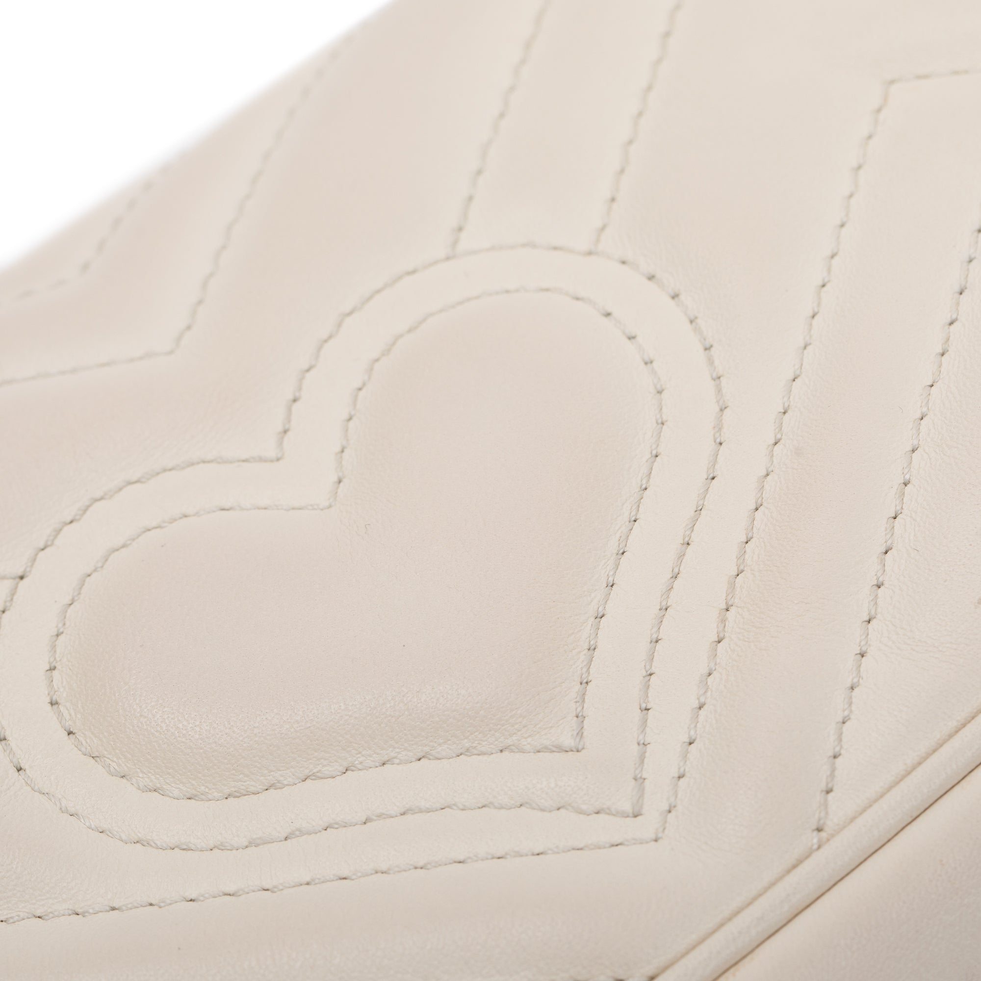 Gucci White GG Marmont Matelasse Leather Super Mini Bag w/ Box