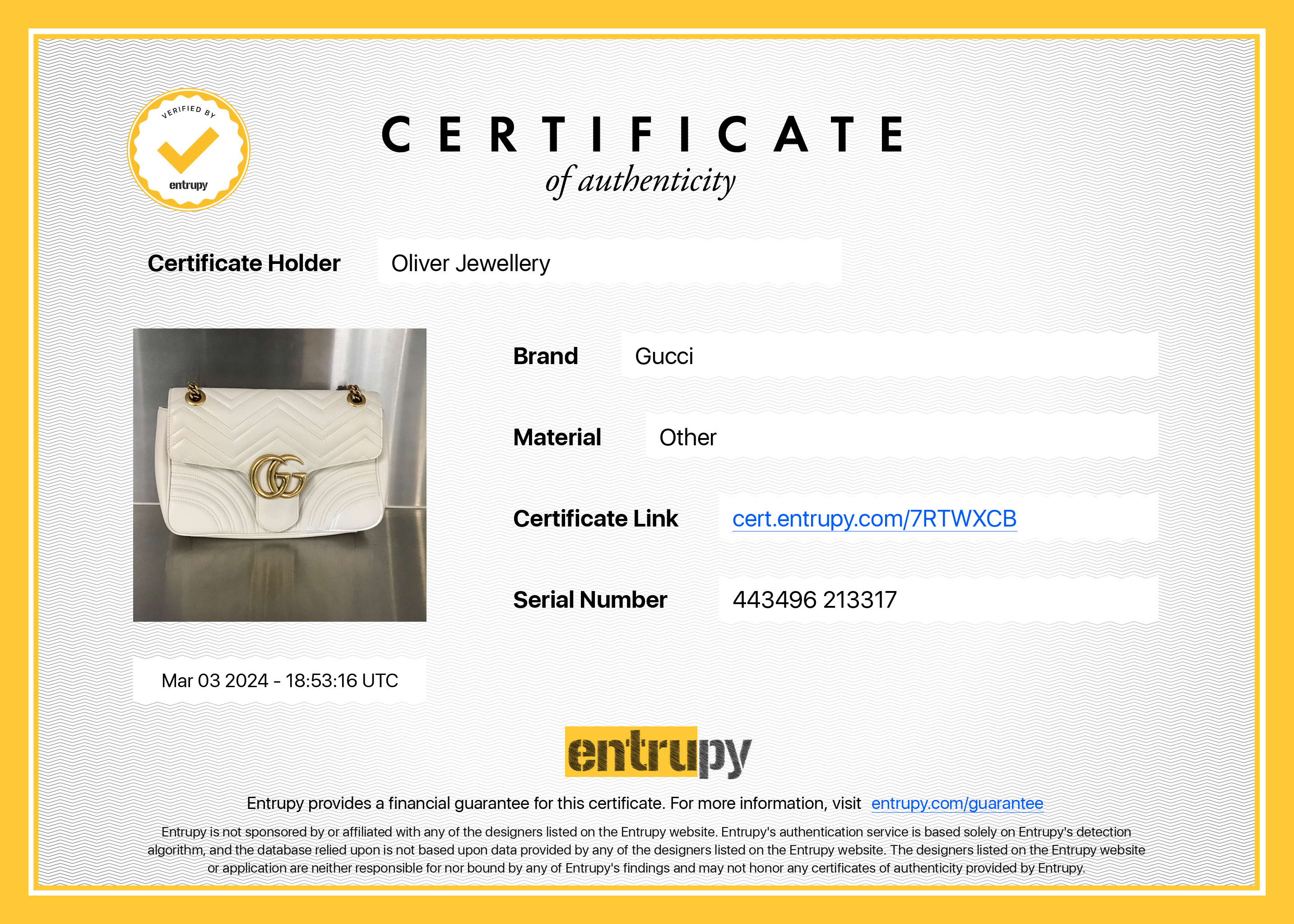 Gucci White GG Marmont Matelasse Medium Shoulder Bag w/ Box