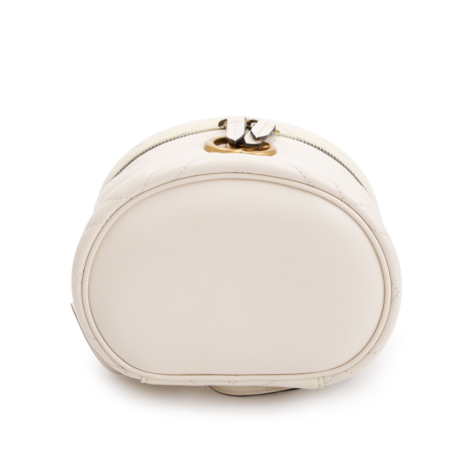 Gucci White GG Marmont Matelasse Mini Round Backpack