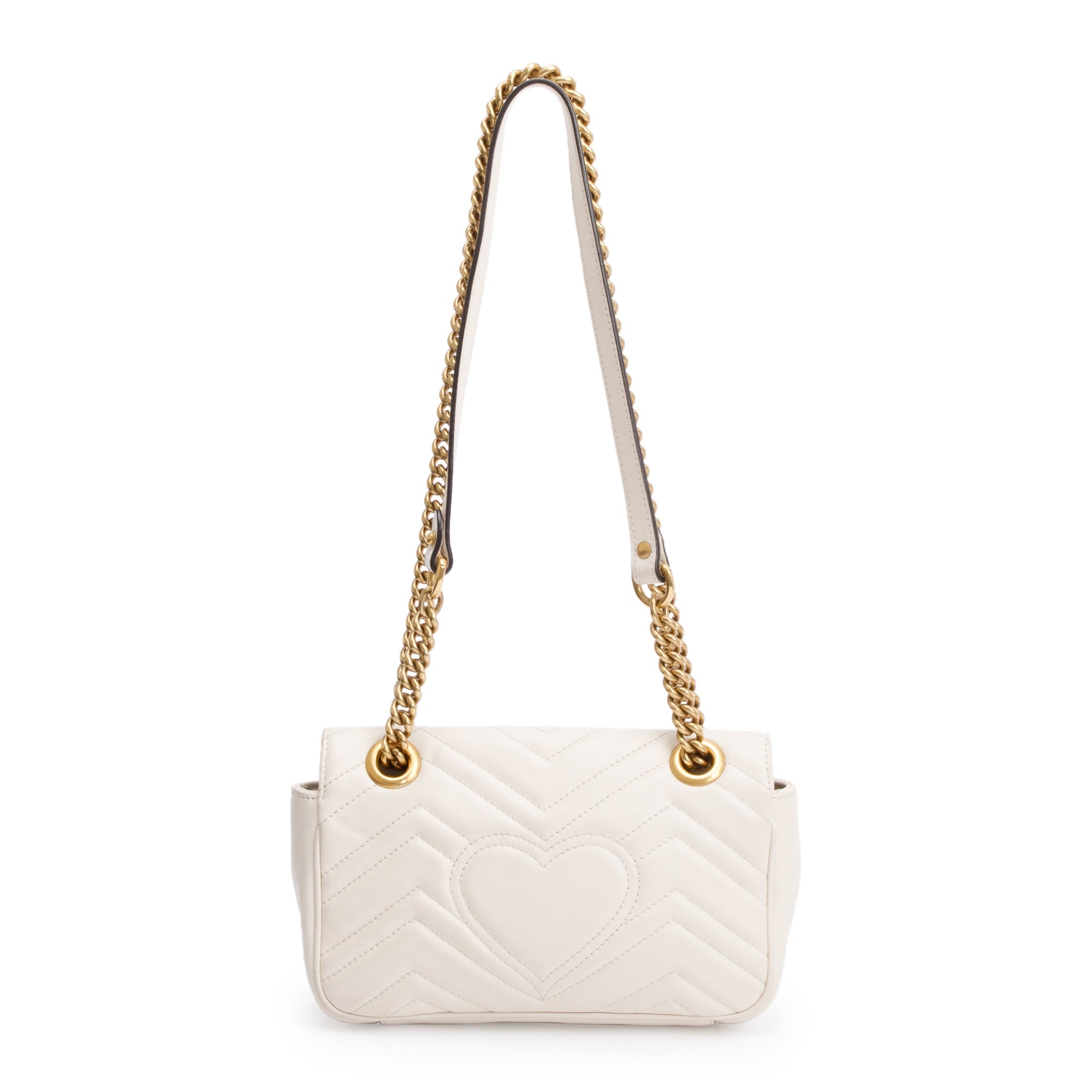 Gucci White GG Marmont Matelasse Mini Shoulder Bag