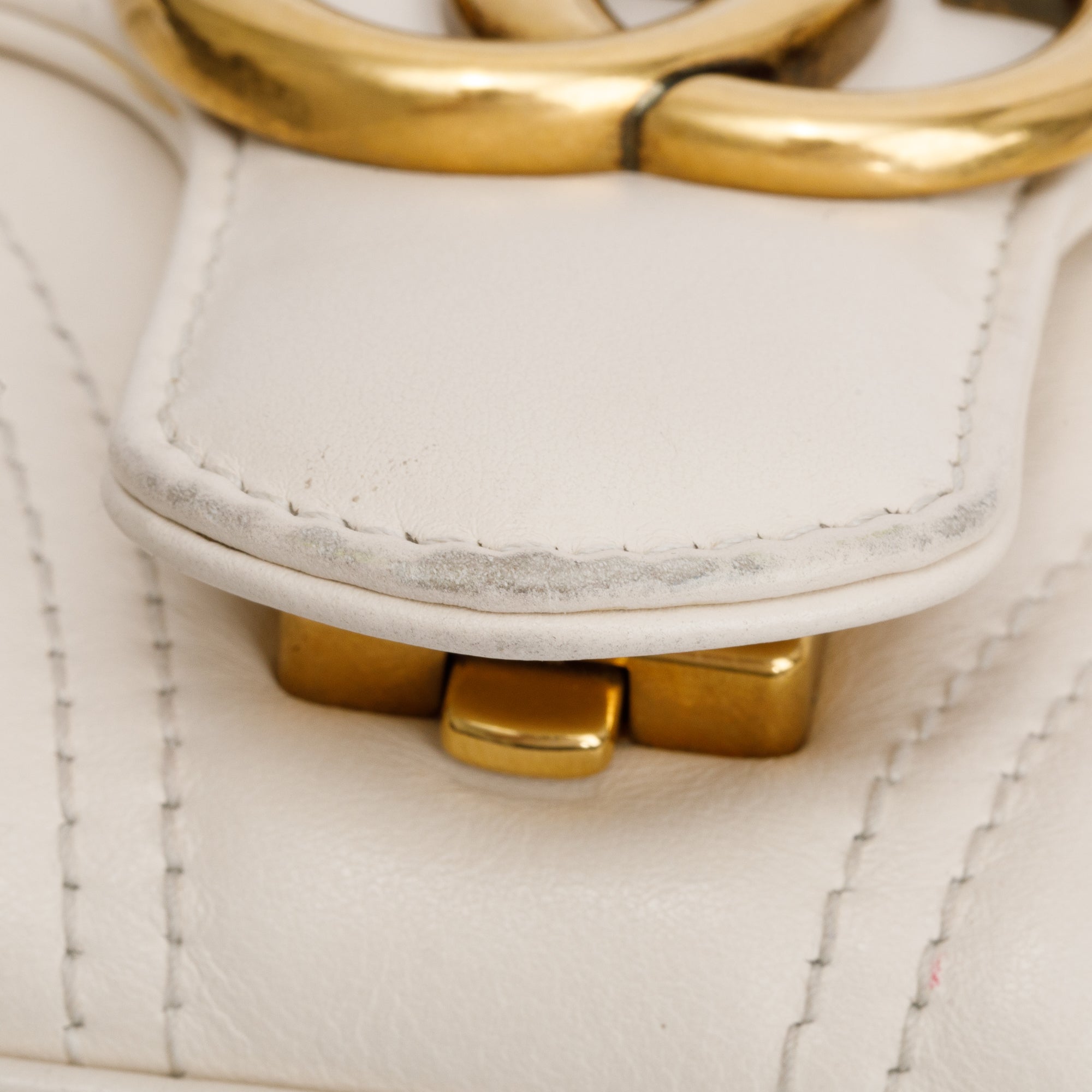 Gucci White GG Marmont Matelasse Mini Shoulder Bag