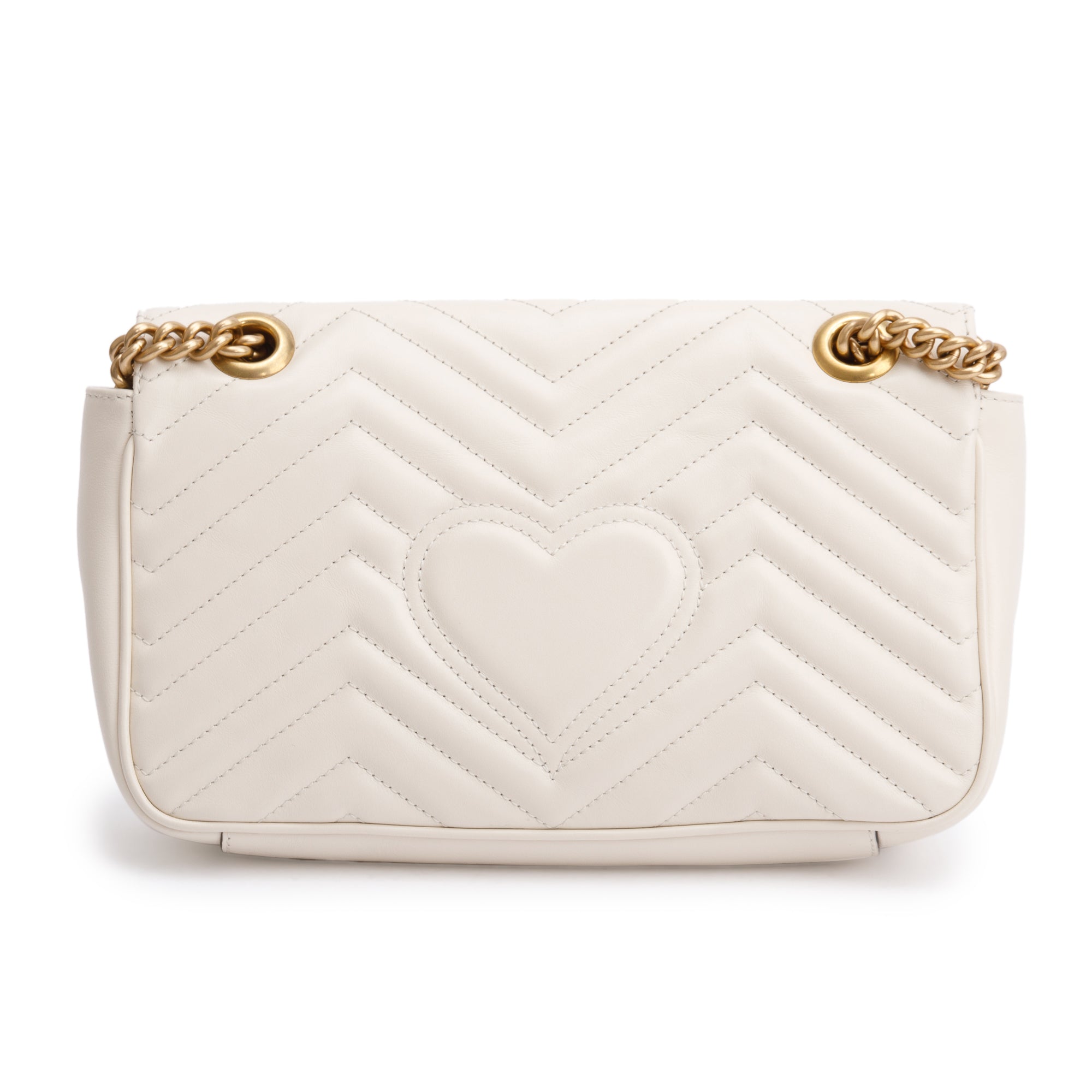 Gucci White GG Marmont Matelasse Small Shoulder Bag