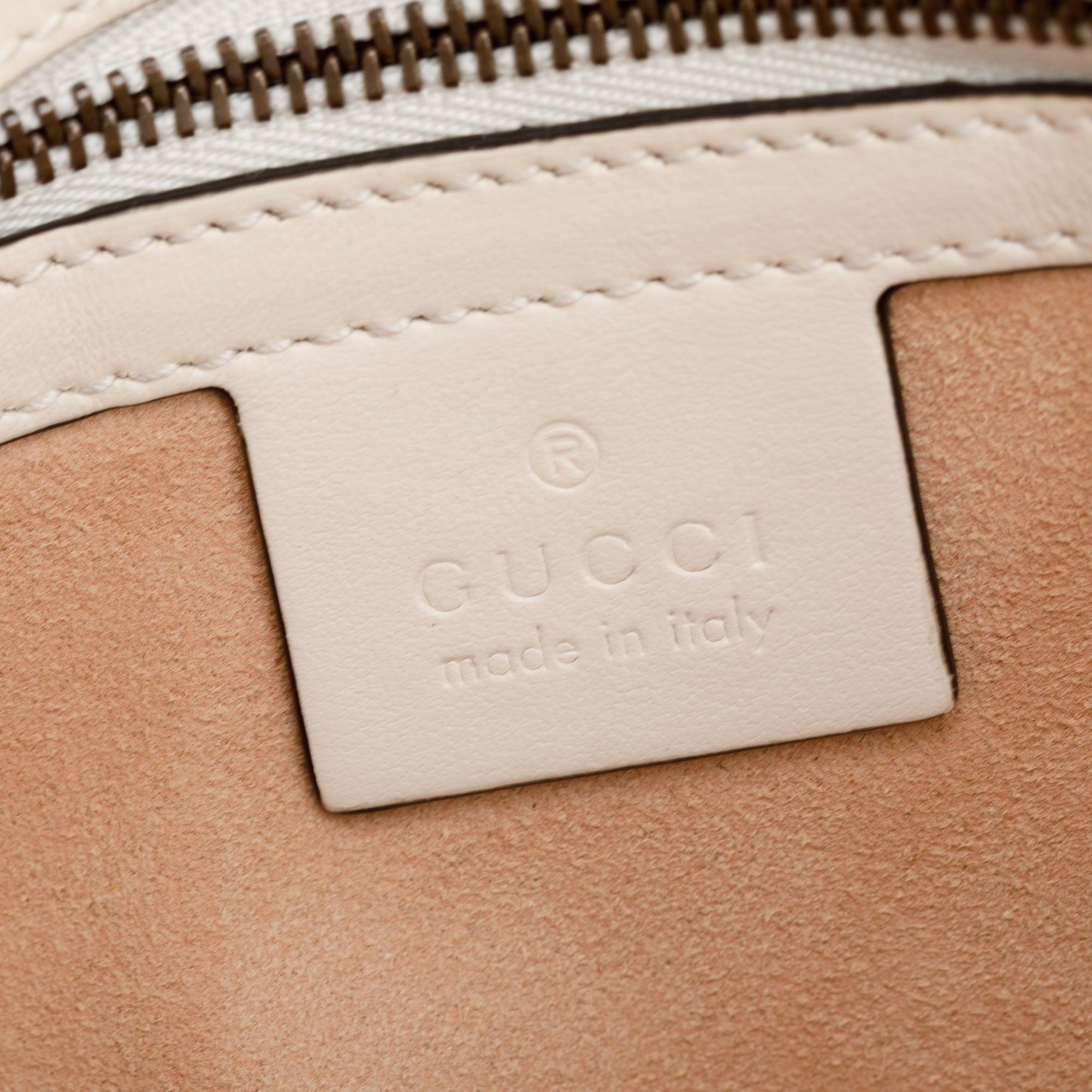 Gucci White GG Marmont Matelasse Small Shoulder Bag