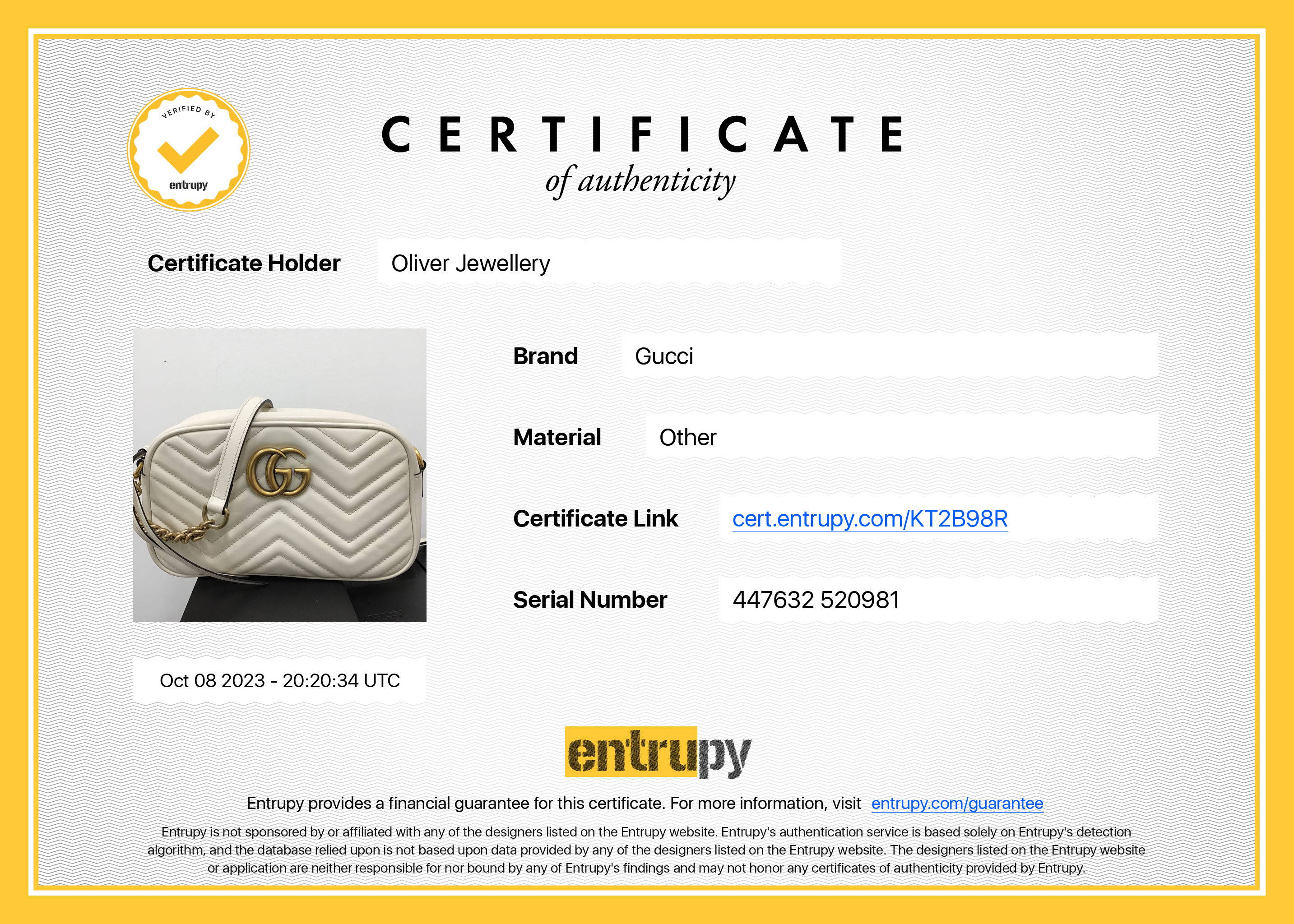 Gucci White GG Marmont Matelasse Small Shoulder Bag w/ Box