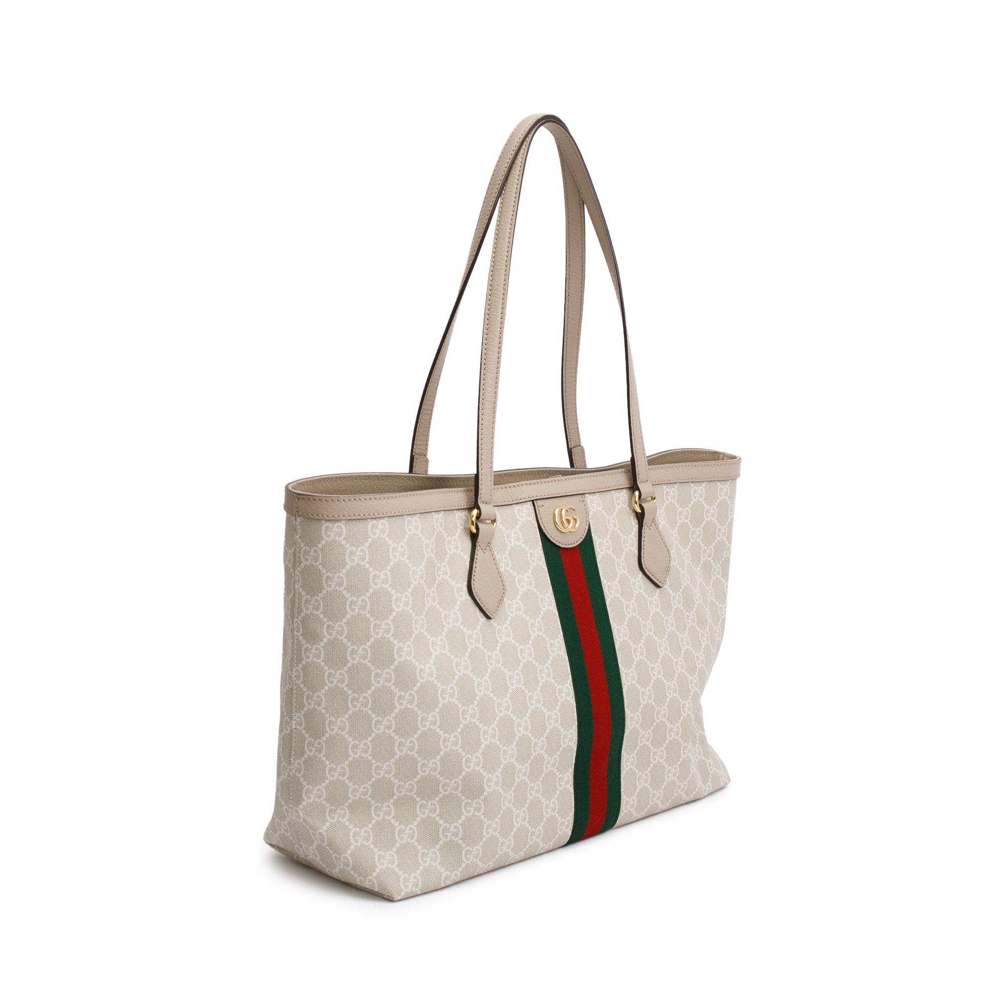 Gucci White GG Supreme Web Ophidia GG Medium Tote