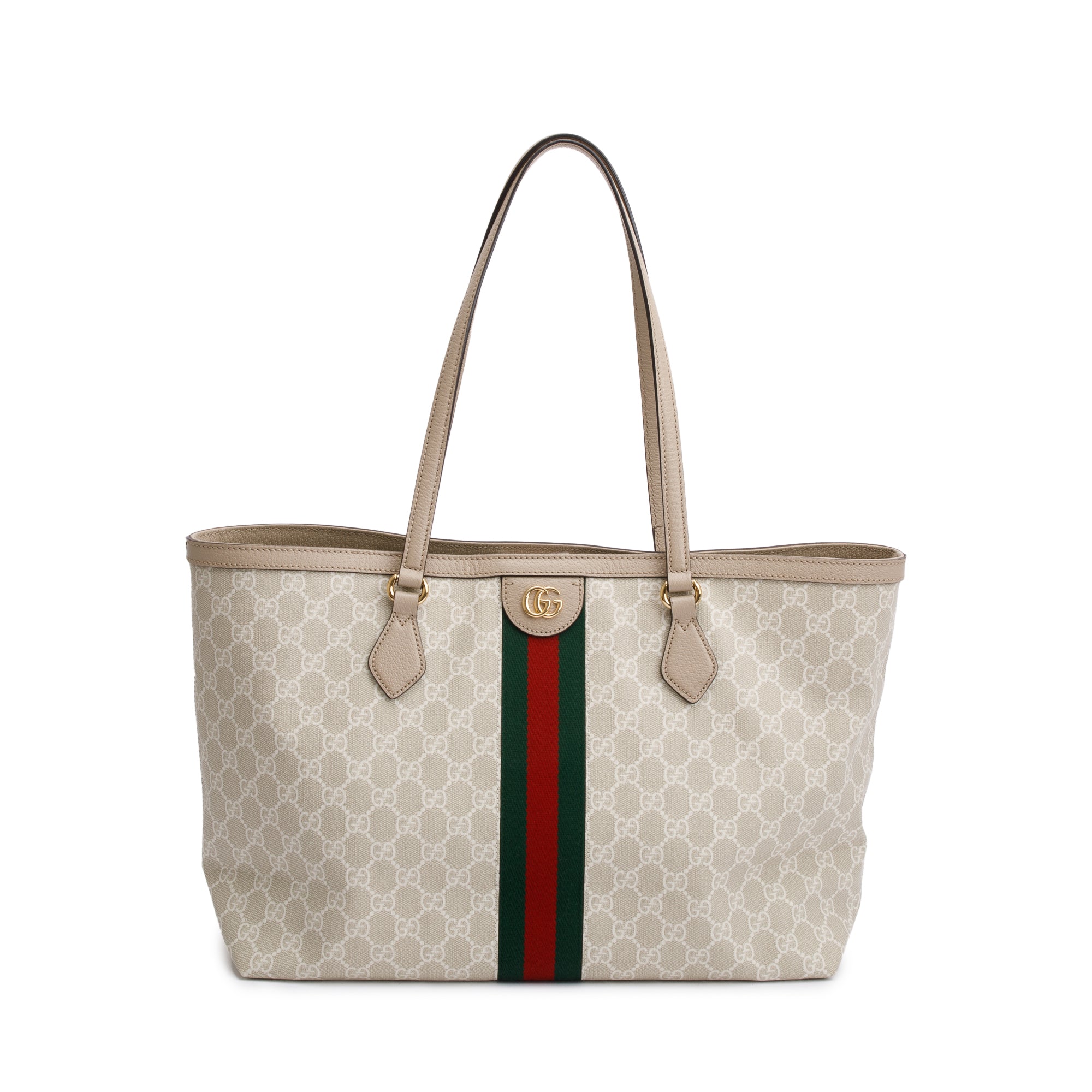 Gucci White GG Supreme Web Ophidia GG Medium Tote