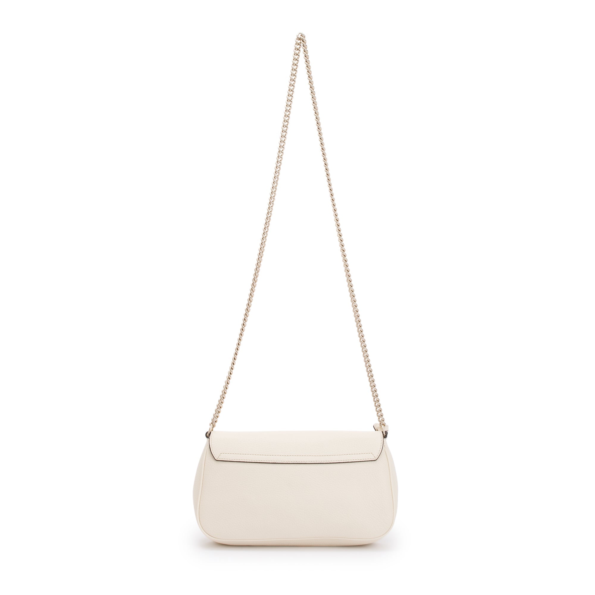 Gucci White Grained Calfskin Leather Medium Soho Chain Crossbody Bag