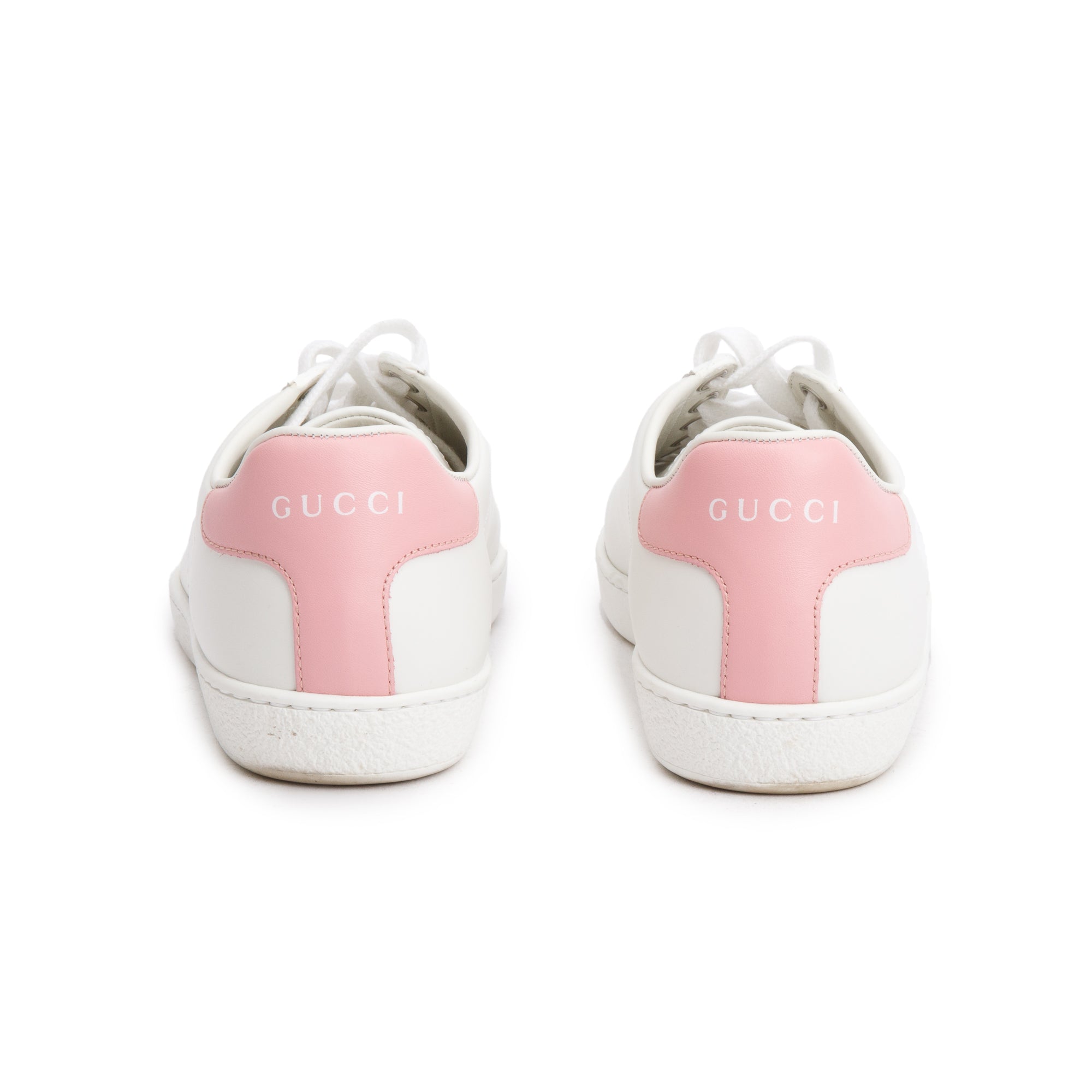 Gucci White Leather Interlocking G Ace Sneakers, Size 35