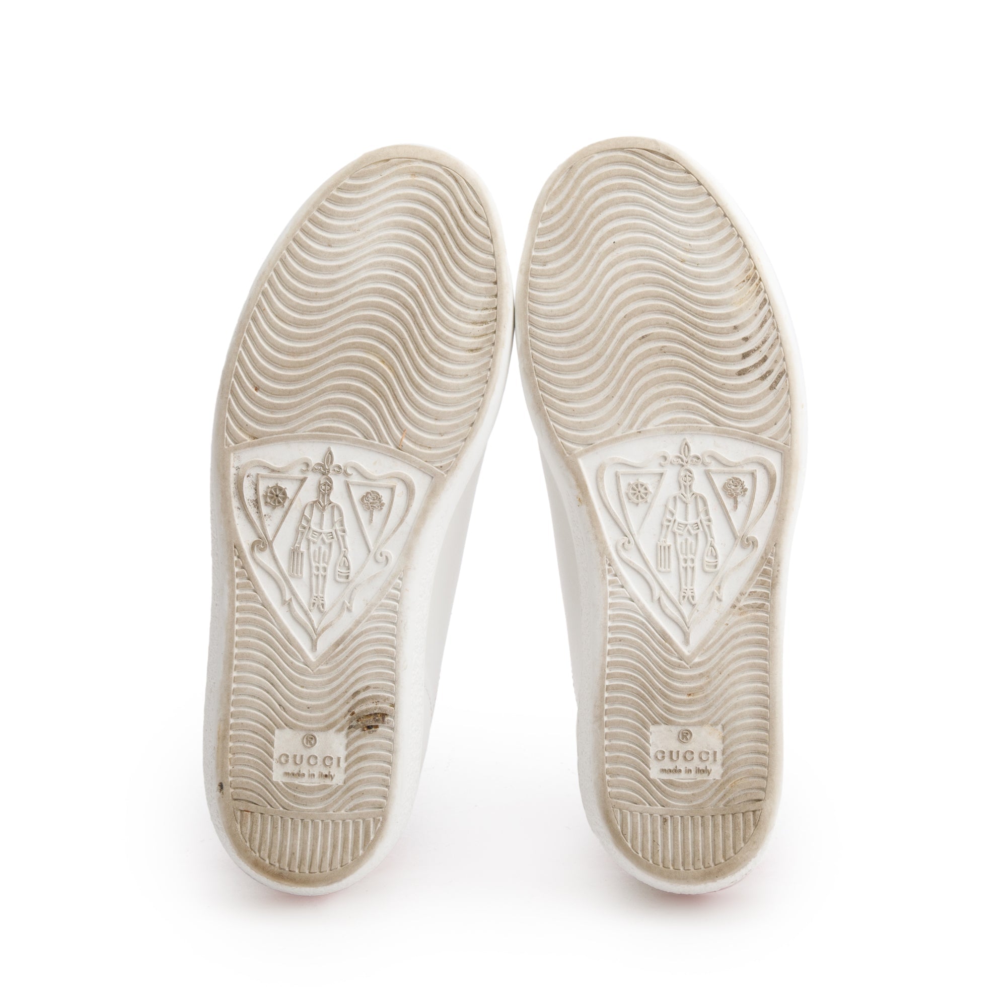 Gucci White Leather Interlocking G Ace Sneakers, Size 35