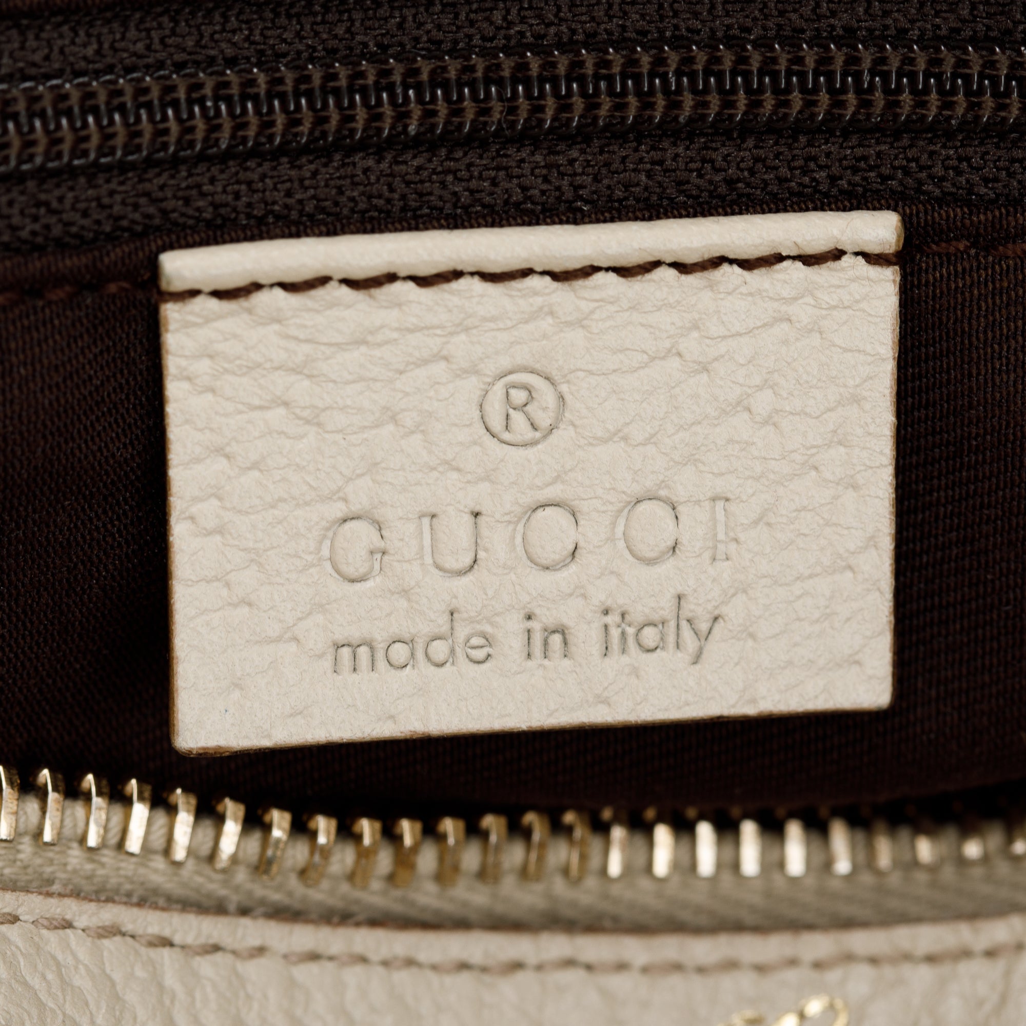 Gucci White Leather Trim GG Canvas Small Abbey Boston Bag