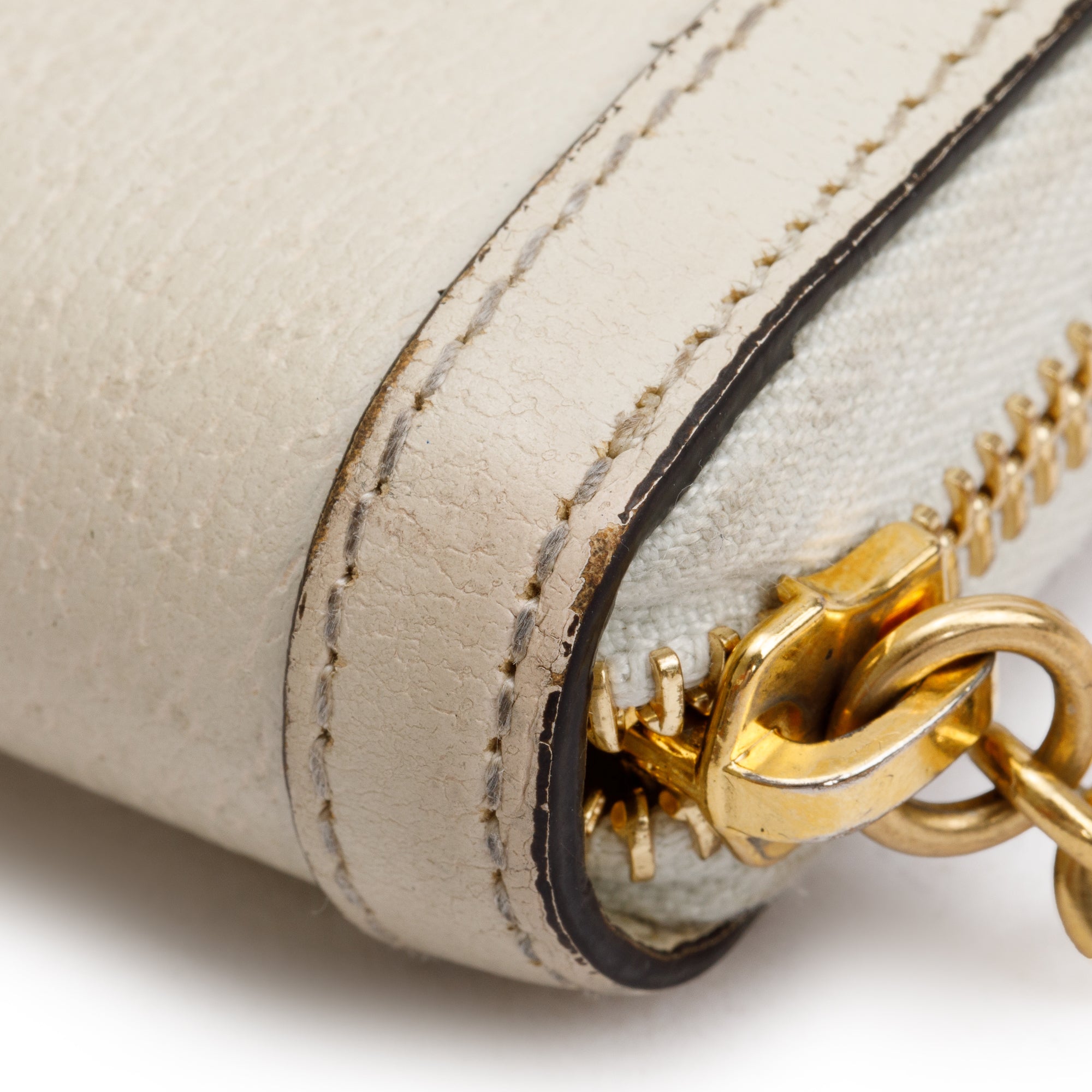 Gucci White Leather Web Ophidia GG Zip Around Wallet w/ Box & Receipt