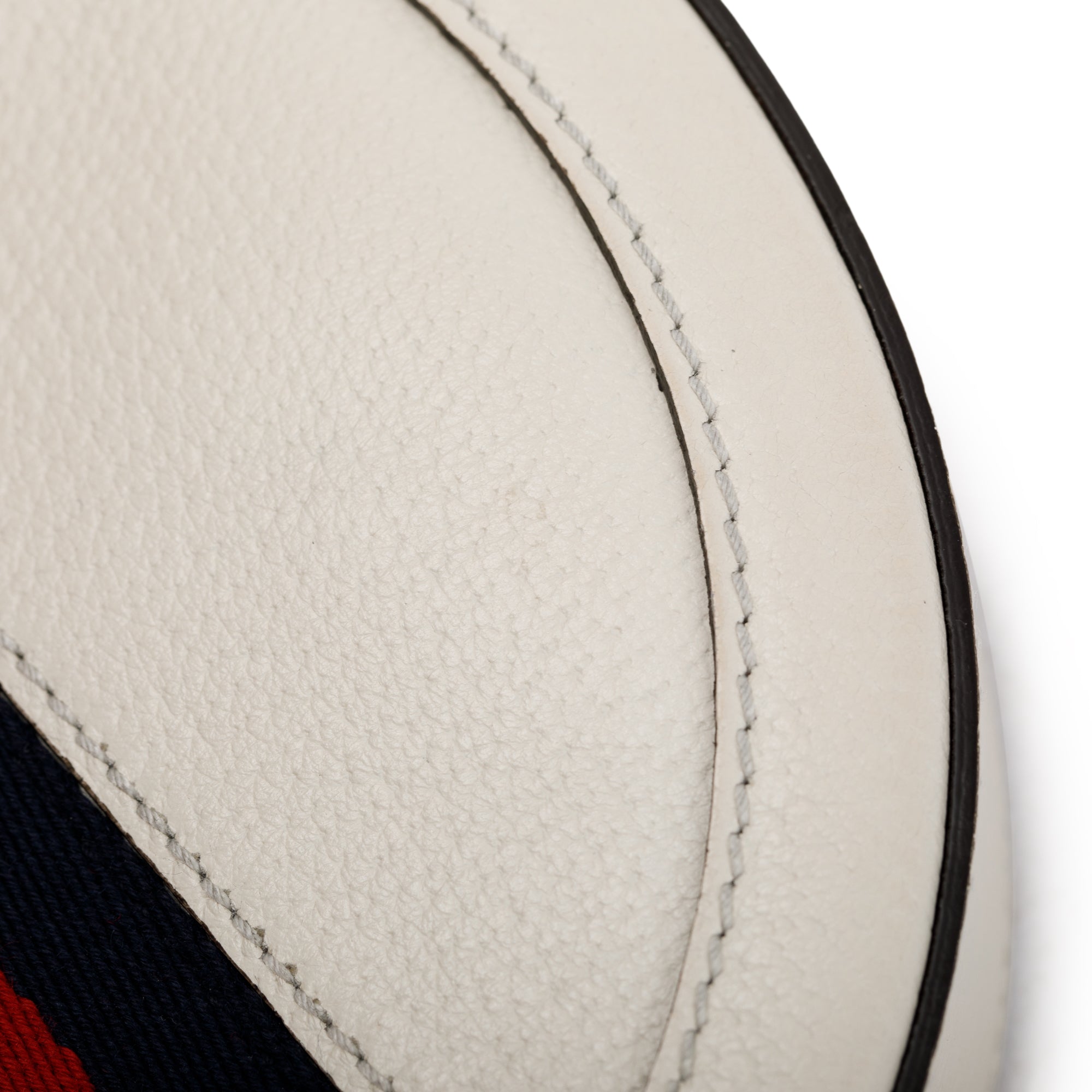 Gucci White Leather Web Ophidia Mini Round Shoulder Bag