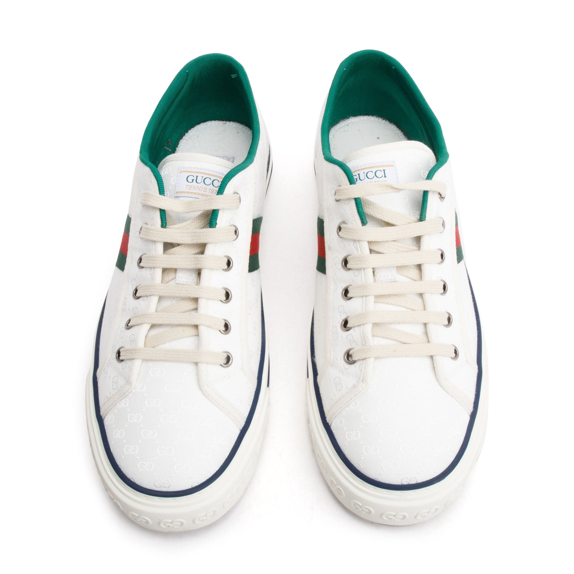 Gucci White Micro GG Canvas Web Men's Tennis 1977 Sneakers, Size 11.5 w/ Box