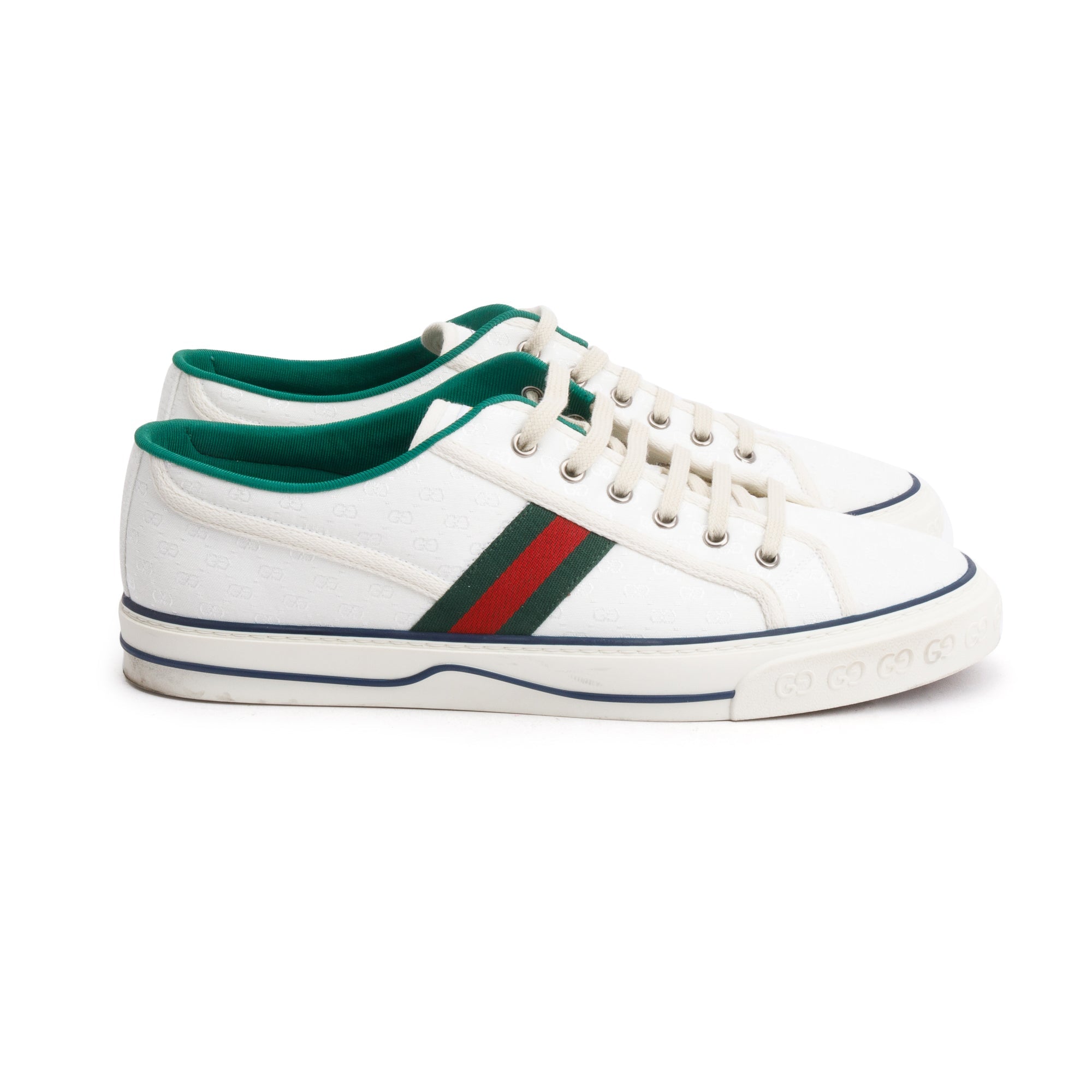 Gucci White Micro GG Canvas Web Men's Tennis 1977 Sneakers, Size 11.5 w/ Box