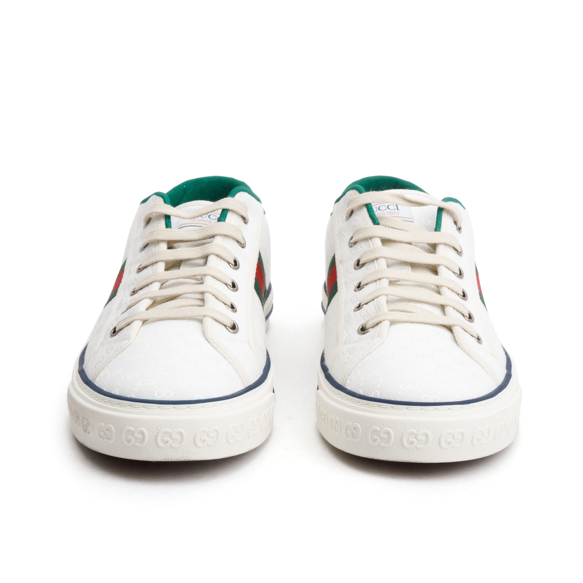 Gucci White Micro GG Canvas Web Men's Tennis 1977 Sneakers, Size 11.5 w/ Box