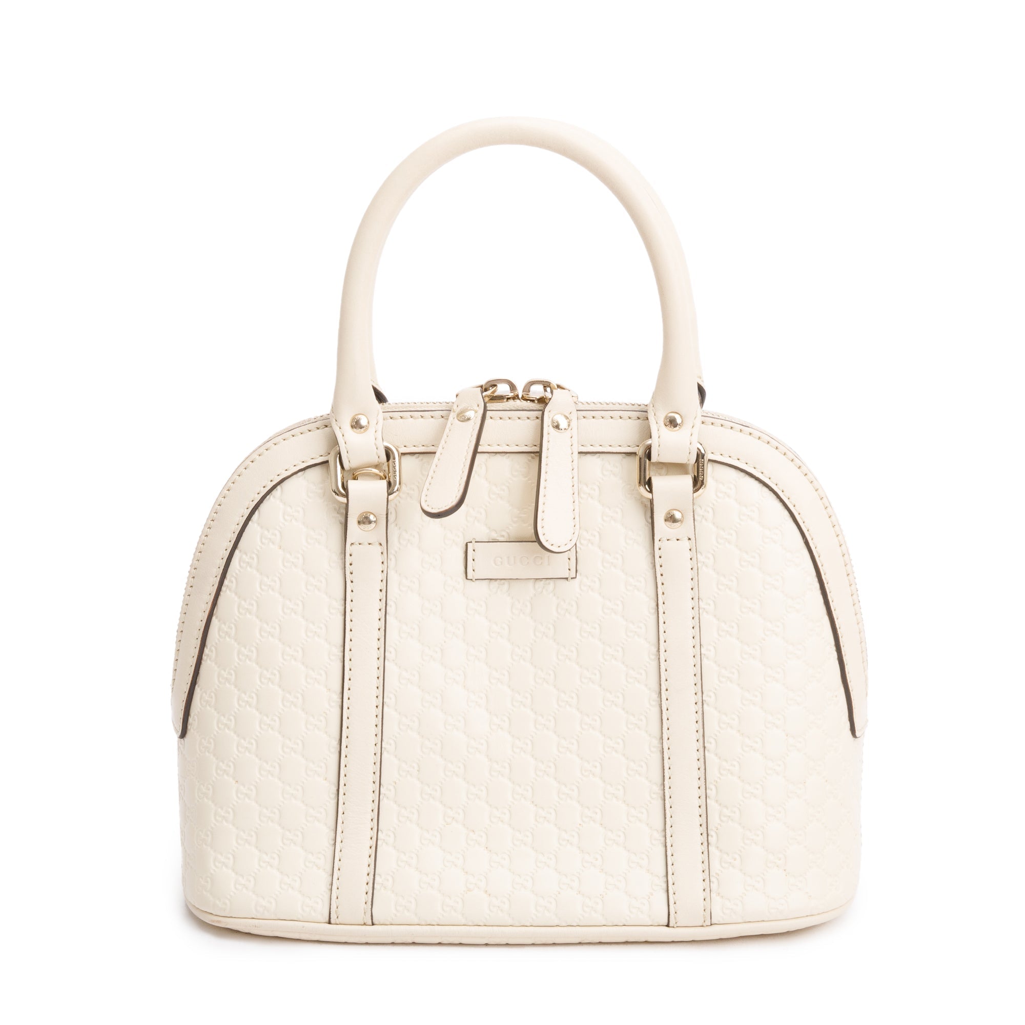 Gucci White Microguccissima Leather Mini Dome Bag w/ Strap