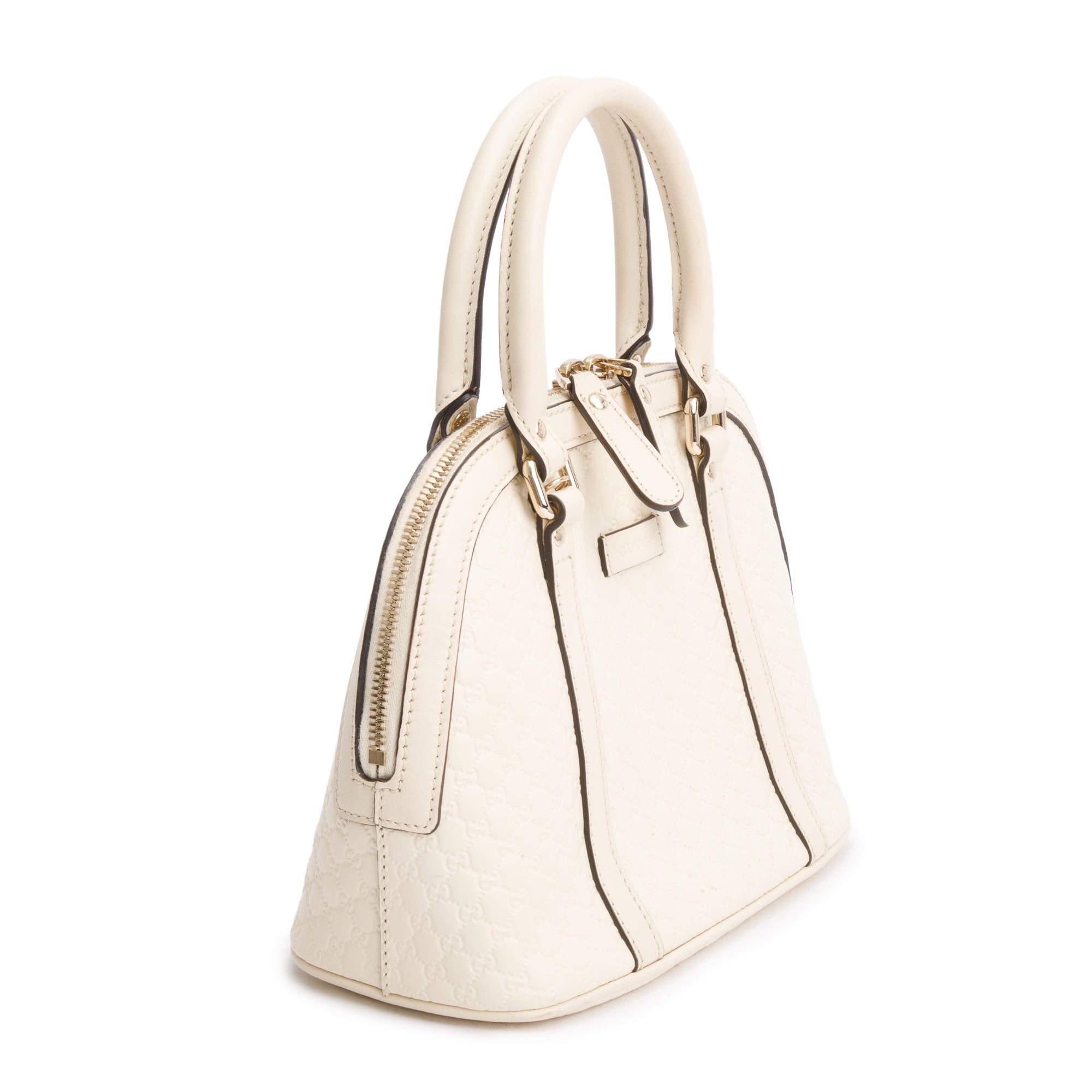 Gucci White Microguccissima Leather Mini Dome Bag w/ Strap