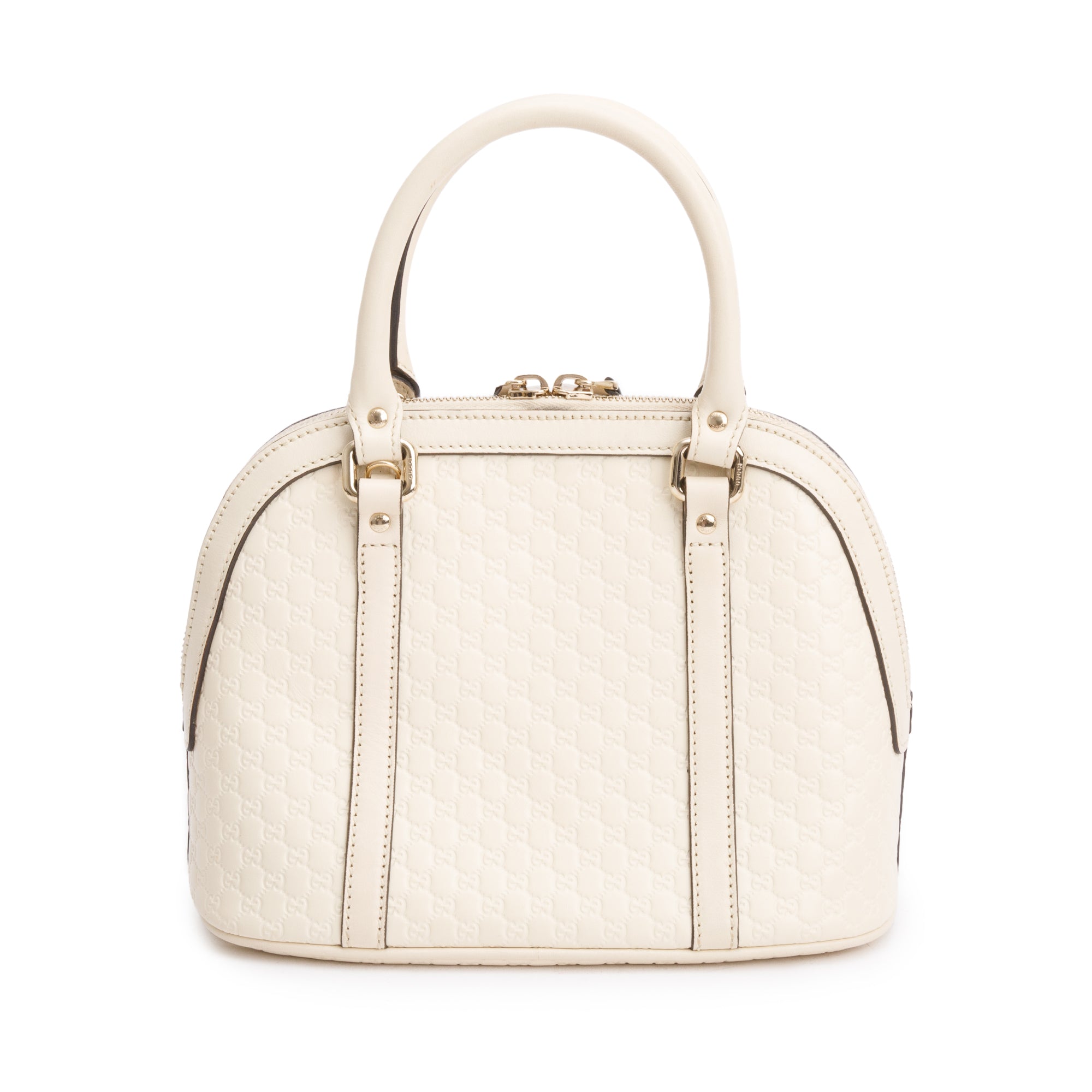 Gucci White Microguccissima Leather Mini Dome Bag w/ Strap
