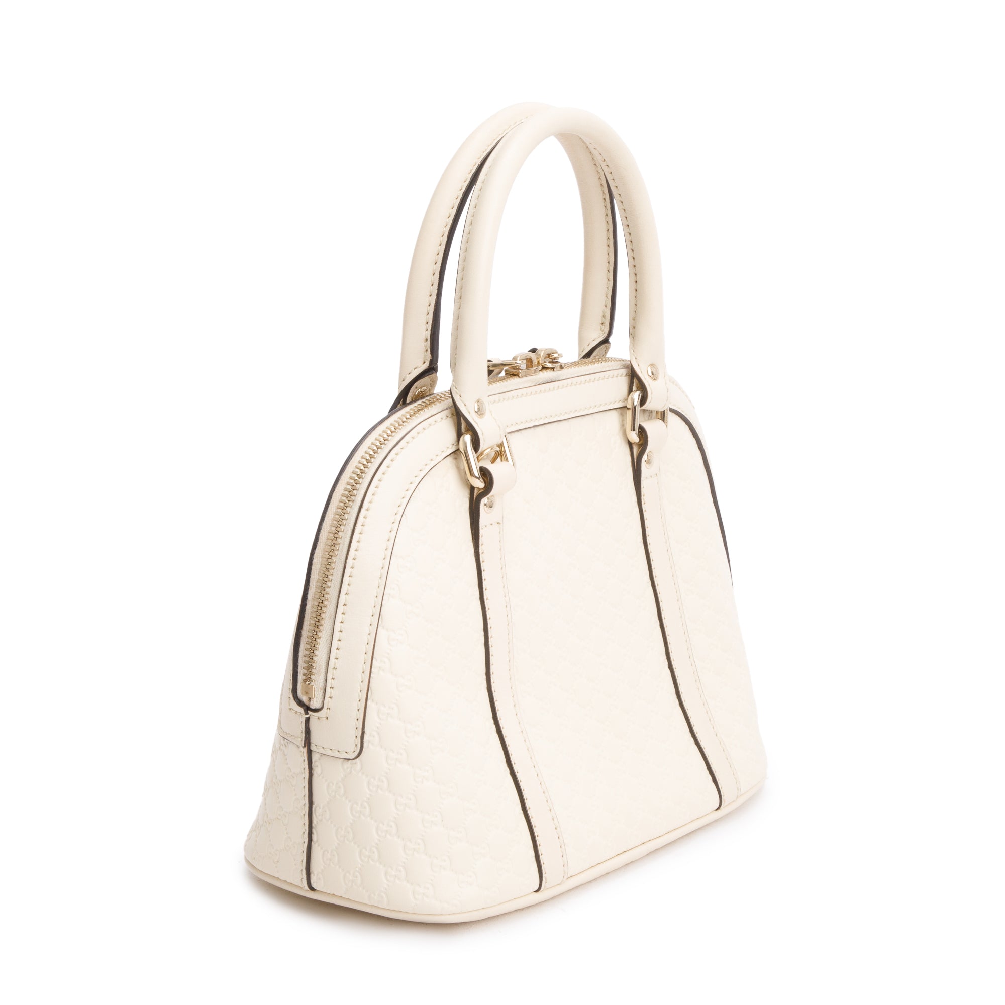 Gucci White Microguccissima Leather Mini Dome Bag w/ Strap