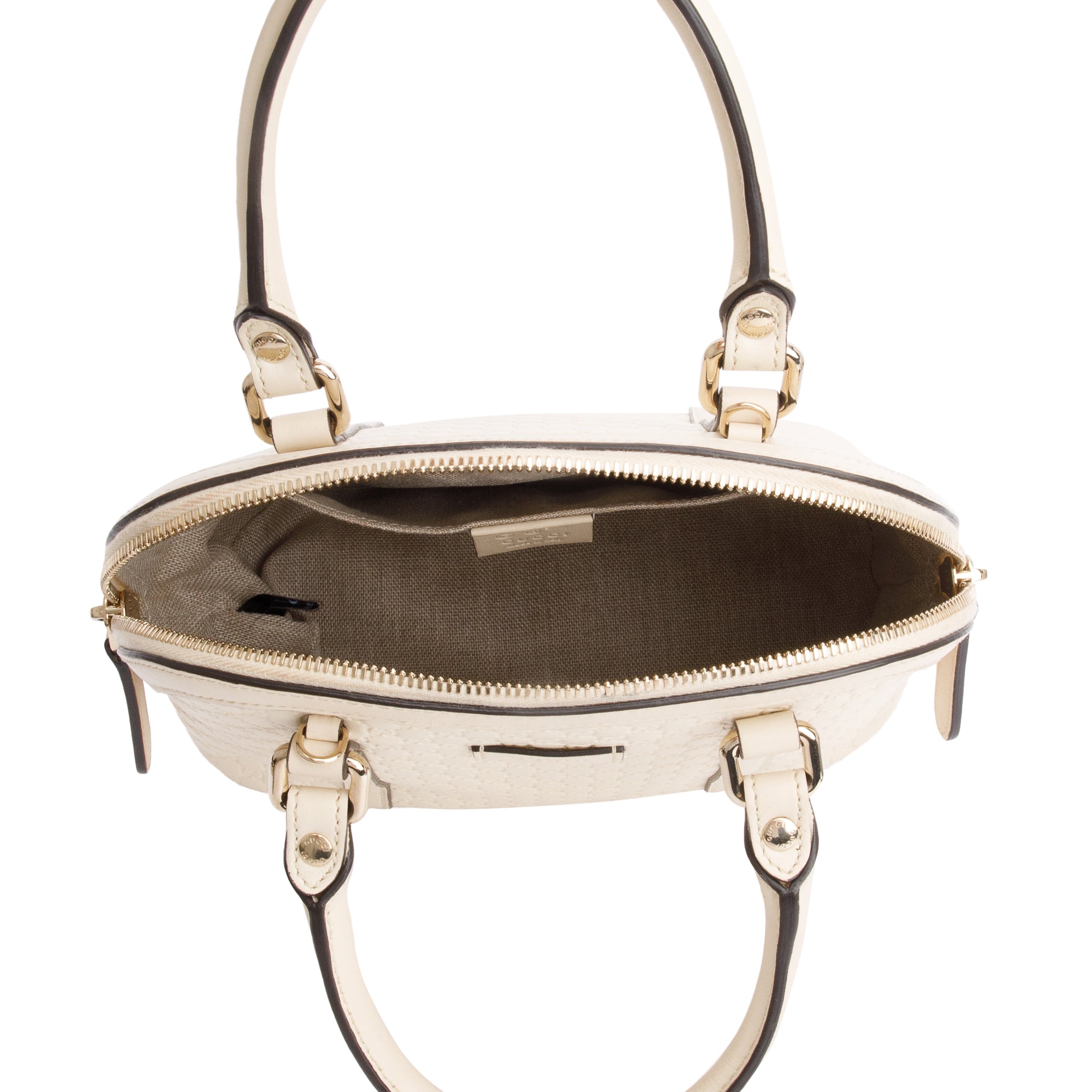 Gucci White Microguccissima Leather Mini Dome Bag w/ Strap