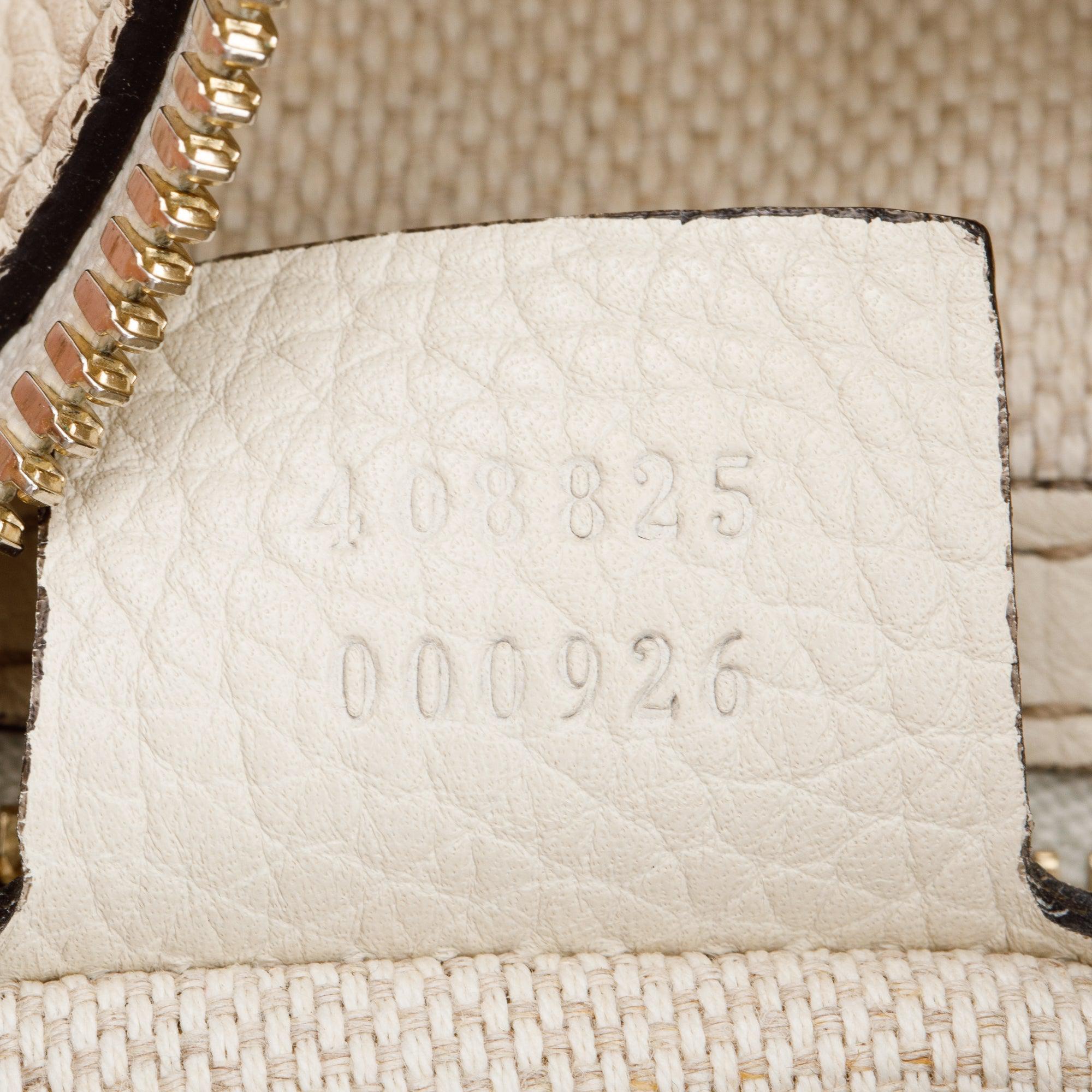 Gucci White Pebbled Calfskin Leather Convertible Soho Hobo Bag