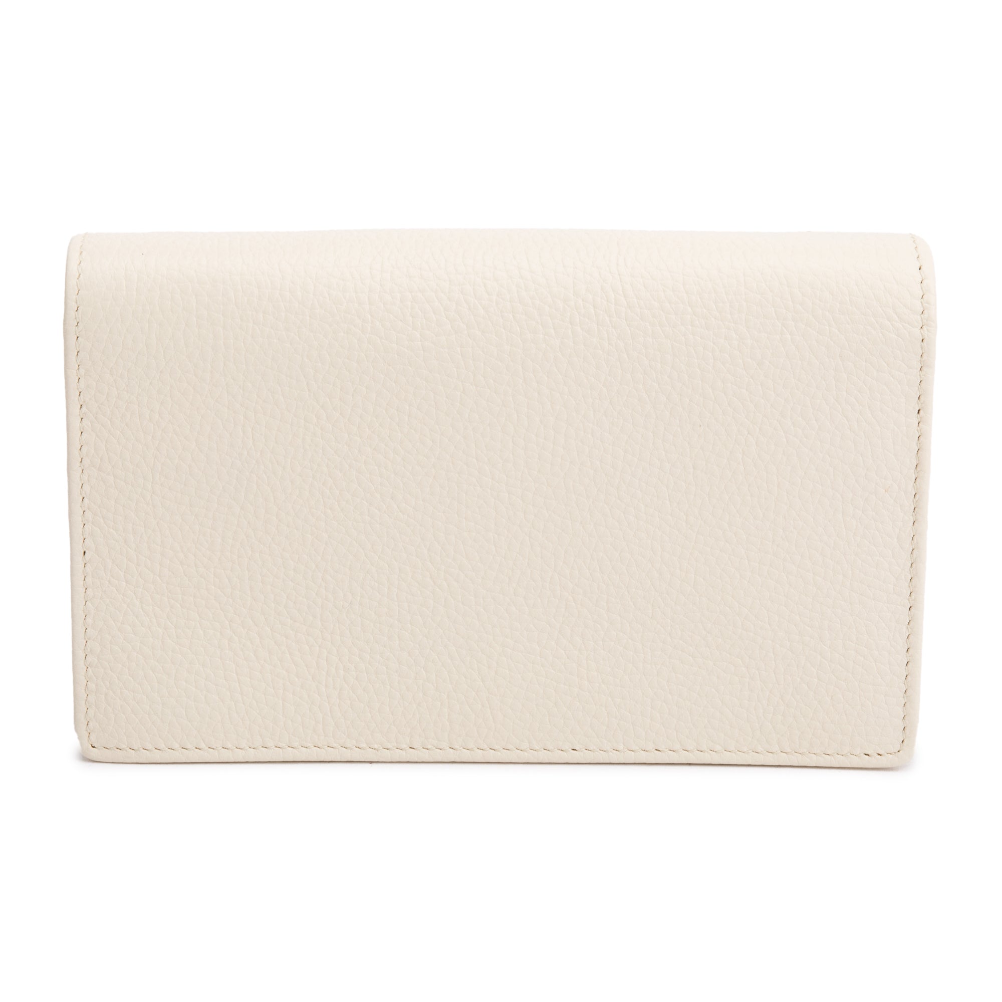 Gucci White Pebbled Calfskin Soho Wallet On Chain w/ Box