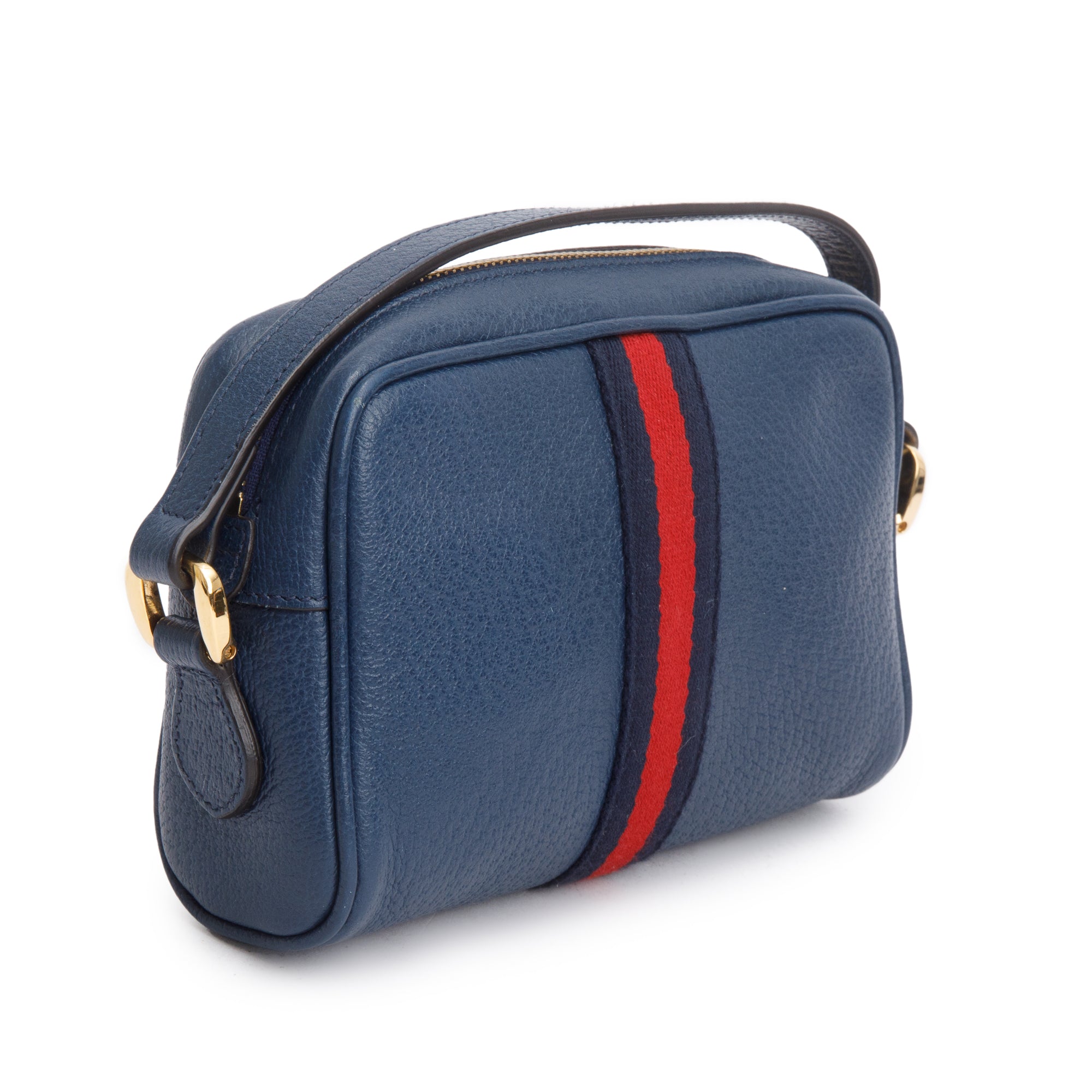 Gucci White Textured Dollar Calfskin Leather Mini Ophidia Crossbody Bag