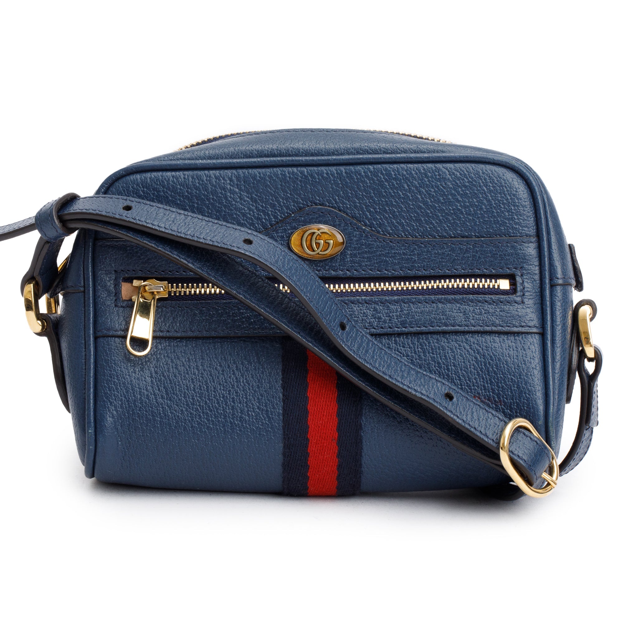 Gucci White Textured Dollar Calfskin Leather Mini Ophidia Crossbody Bag