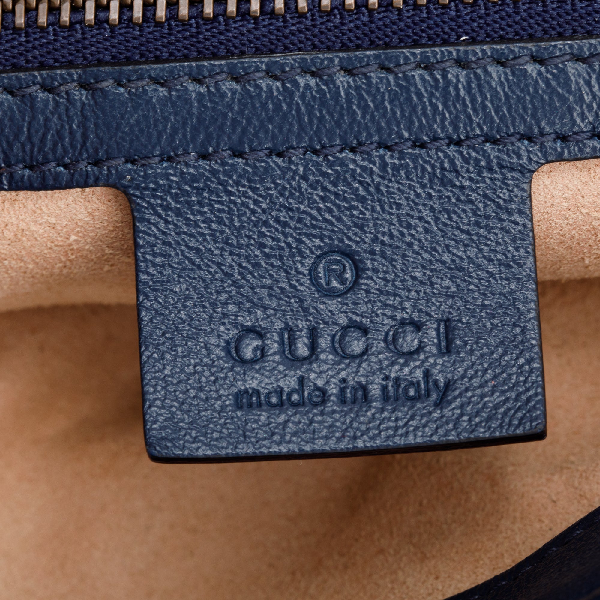 Gucci White/Navy Trim GG Marmont Matelasse Leather Torchon Small Shoulder Bag